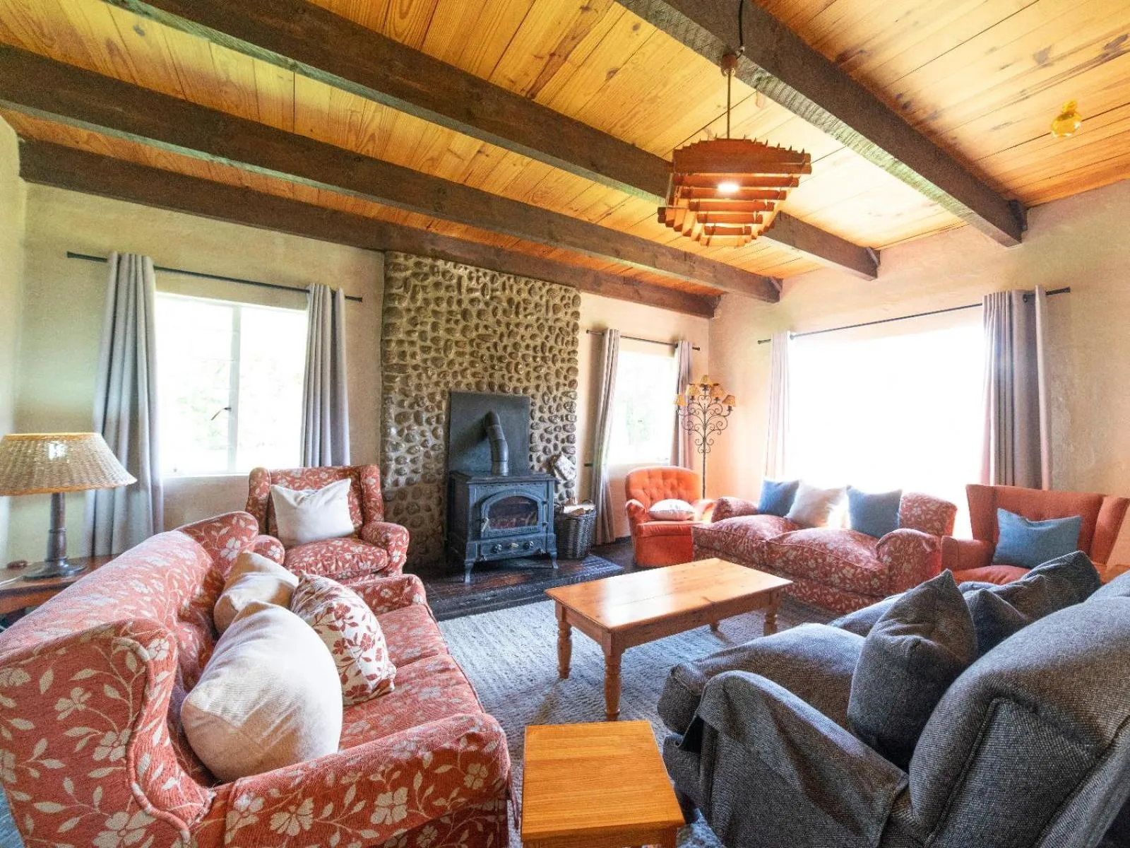 Seating area in Lake Naverone Holiday Cottages