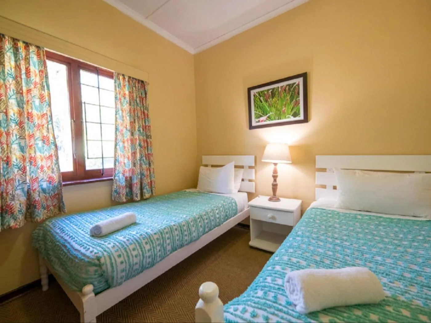 Bed in Lake Naverone Holiday Cottages