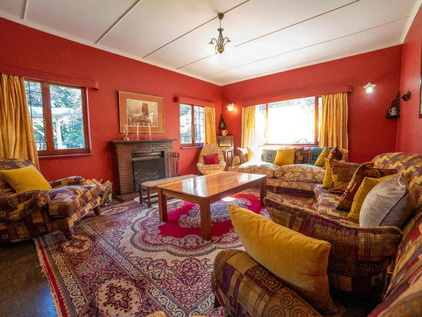 Seating area in Lake Naverone Holiday Cottages