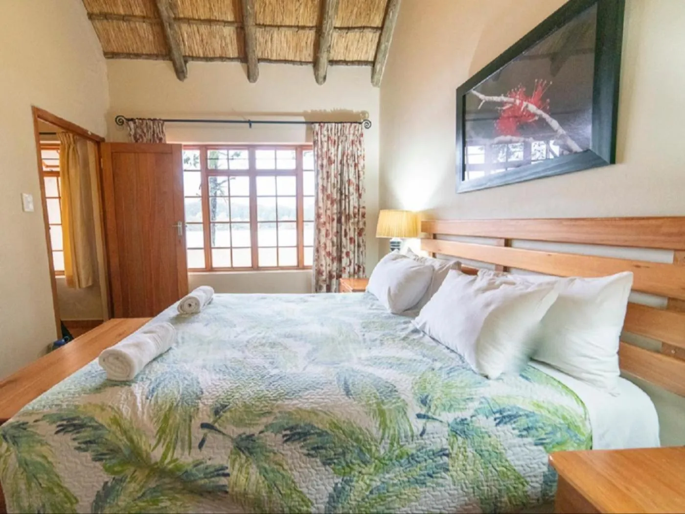 Bed in Lake Naverone Holiday Cottages