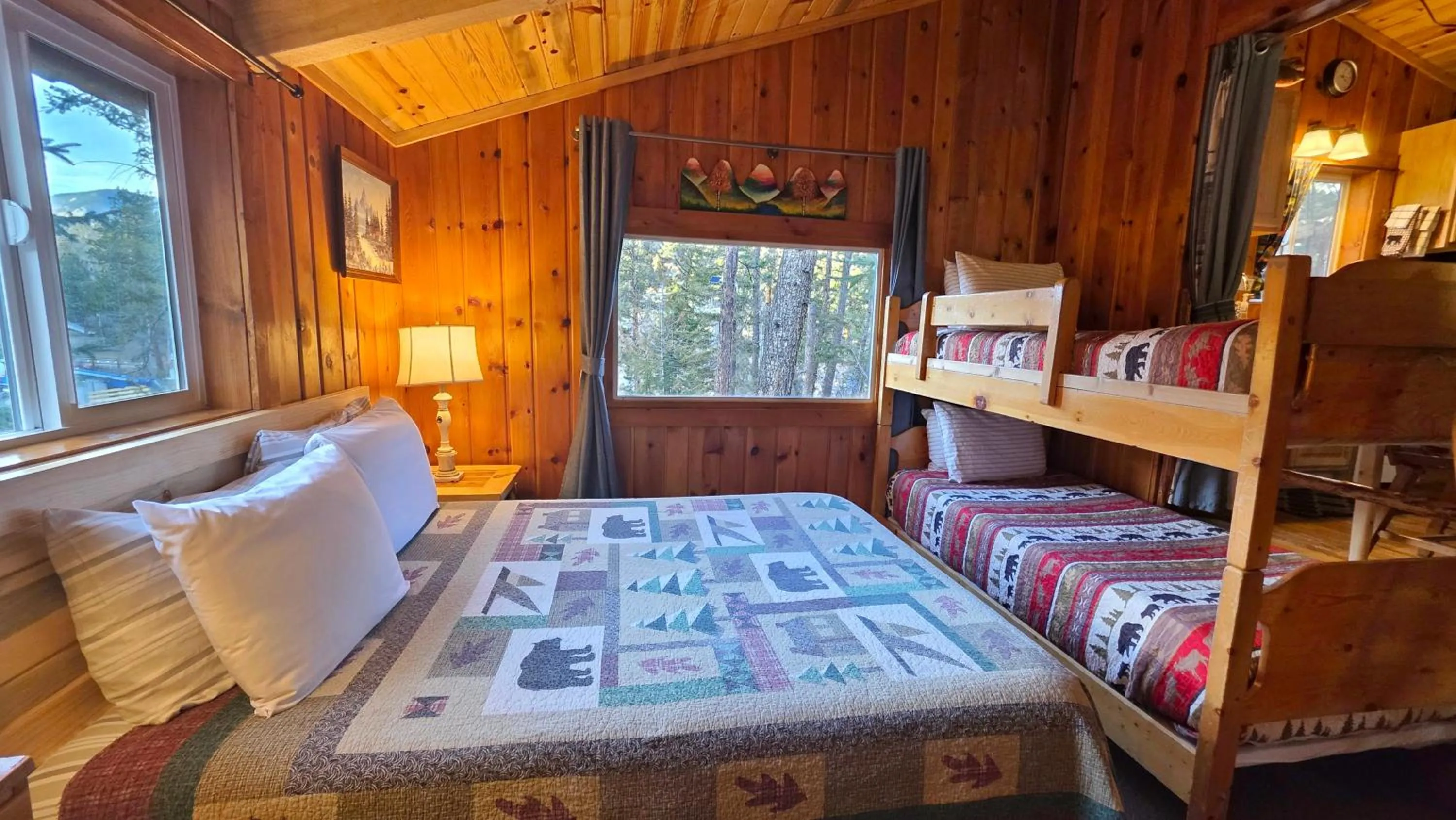 Bed in Pine Haven Resort