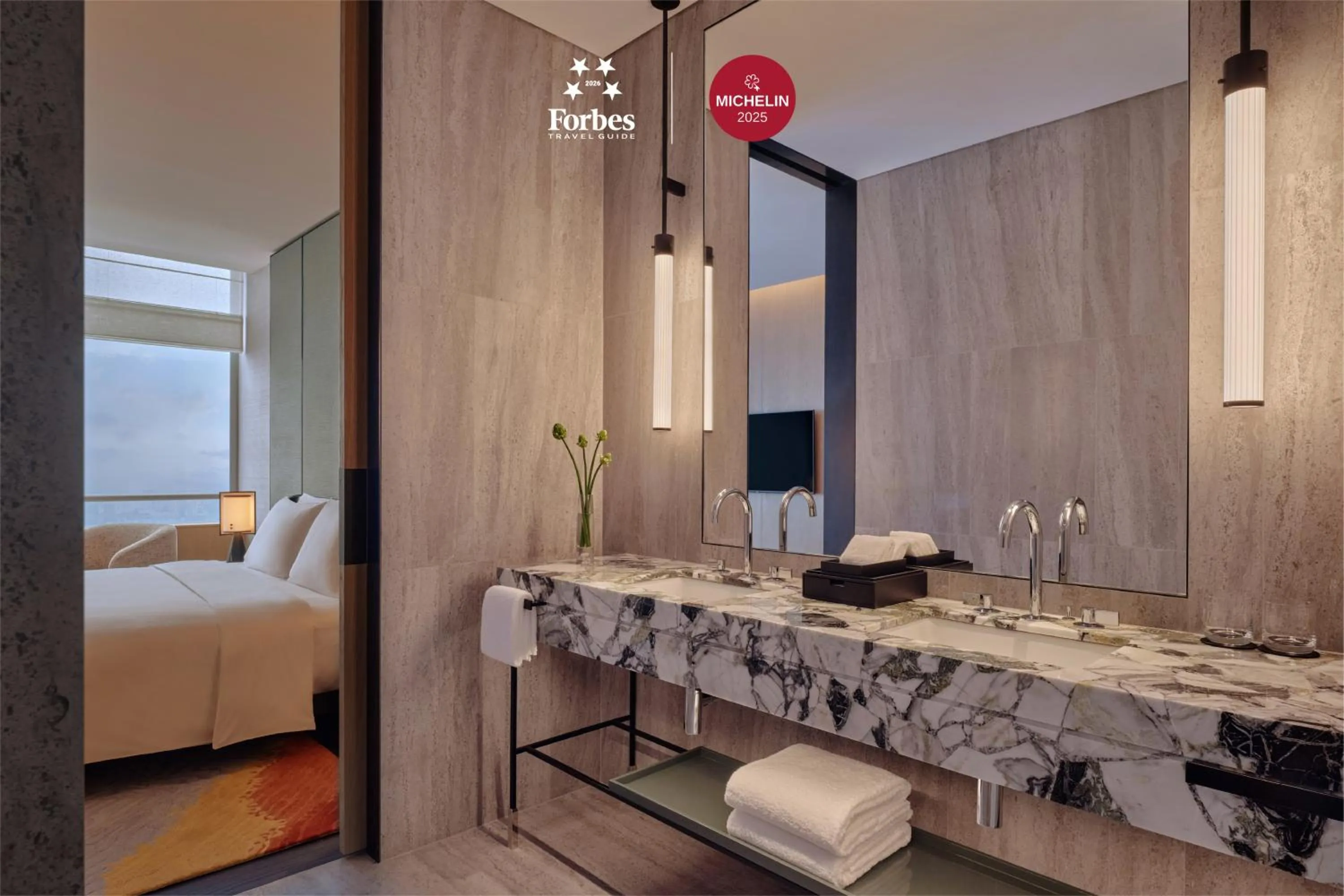 Bathroom, Bed in Park Hyatt Changsha