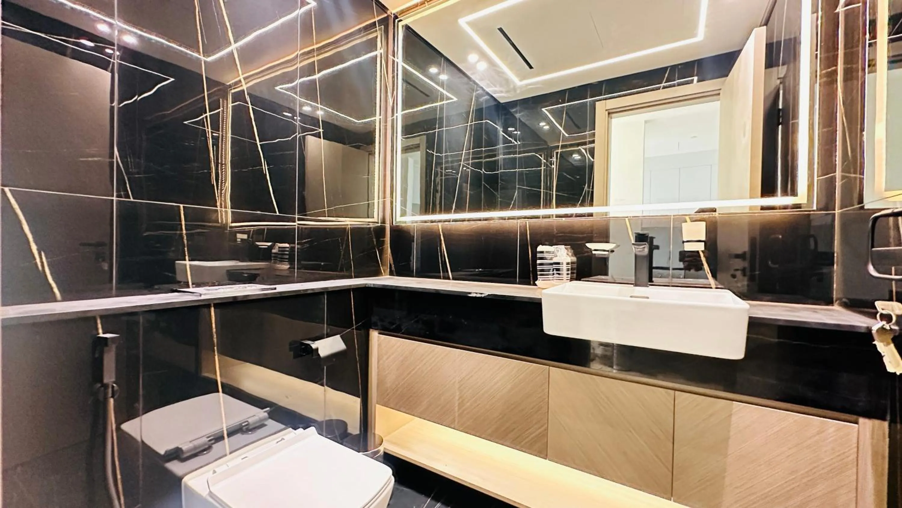 Bathroom in OYO 1292 Home Fully Furnished 1bed Apt @JVC