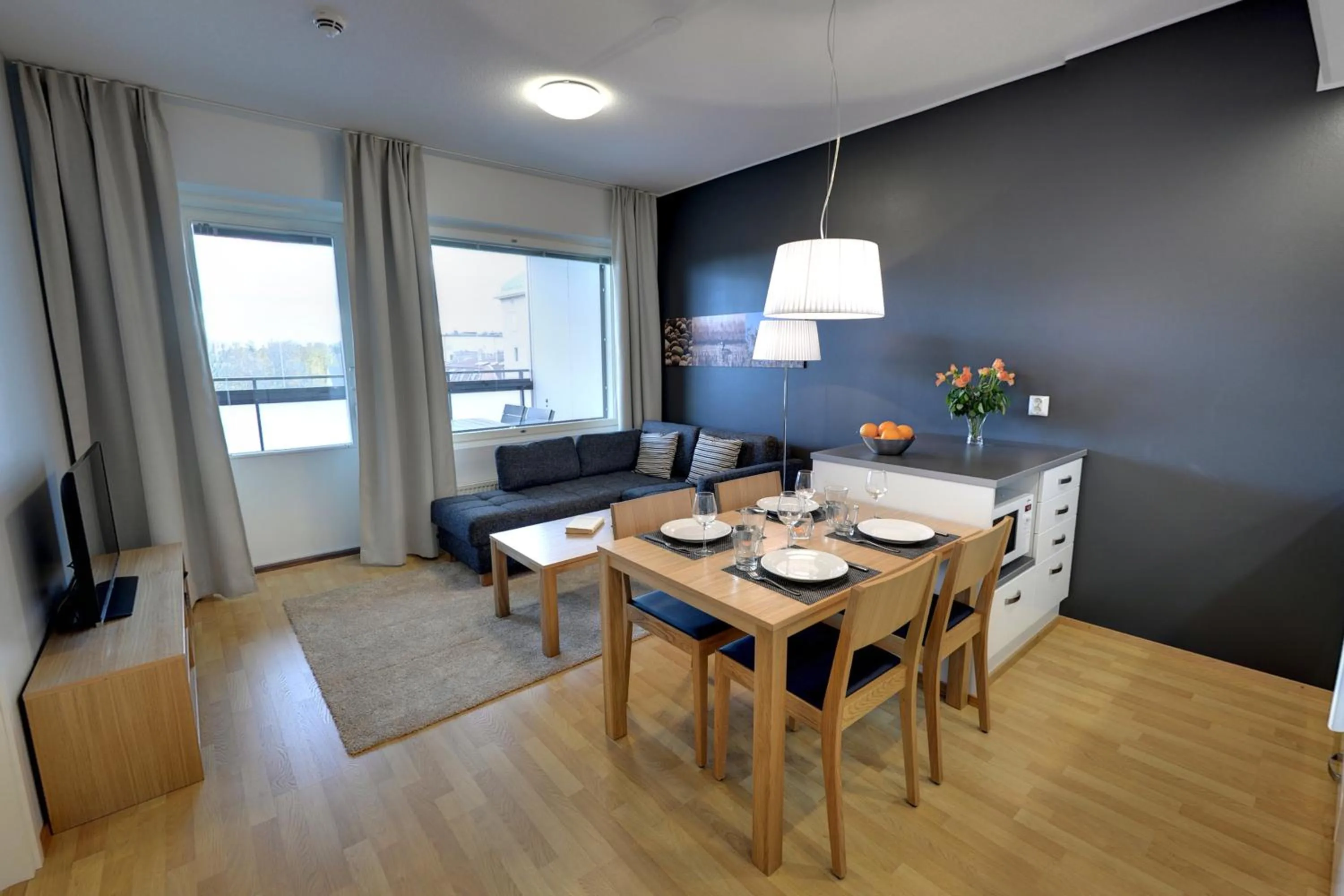 Living room in Forenom Serviced Apartments Tampere Pyynikki