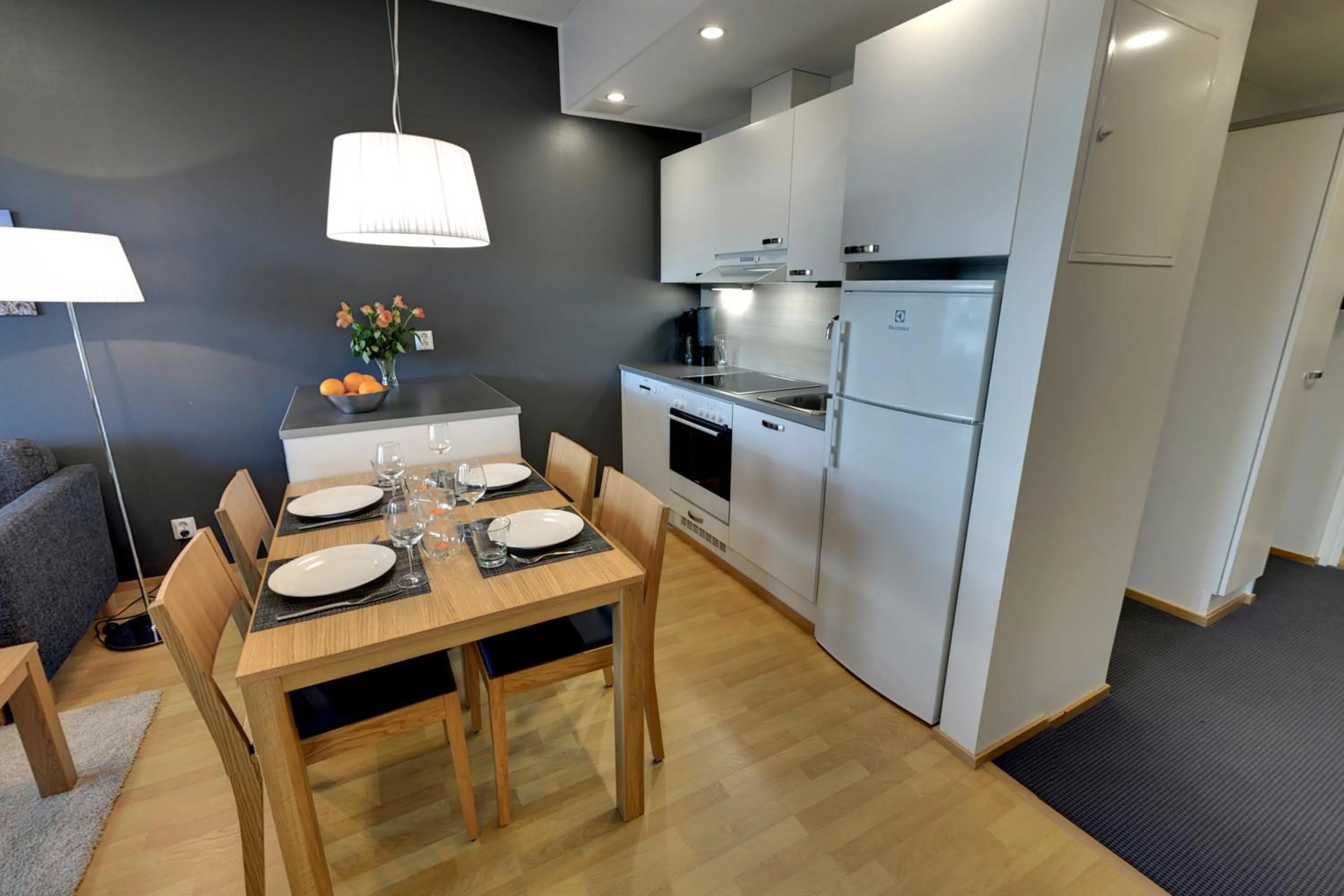 Kitchen or kitchenette in Forenom Serviced Apartments Tampere Pyynikki