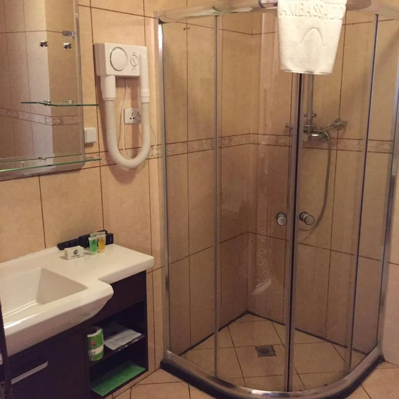 Shower in Ambassador Hotel