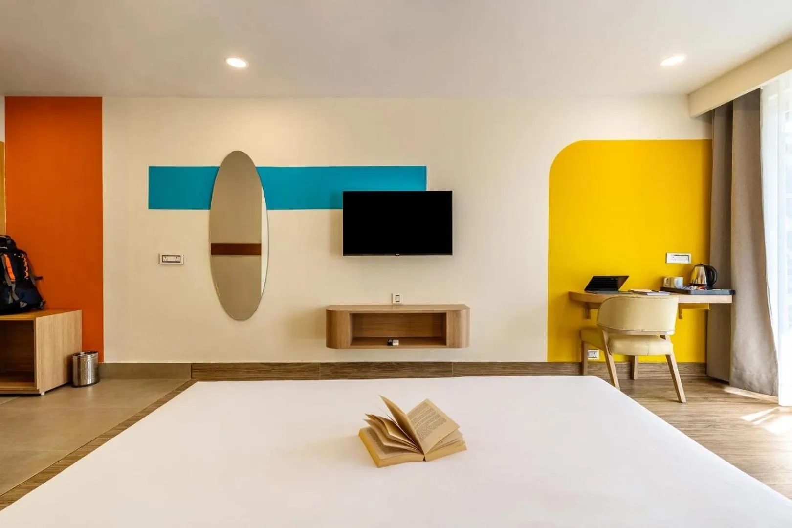 Bed in goSTOPS PLUS Rishikesh Tapovan