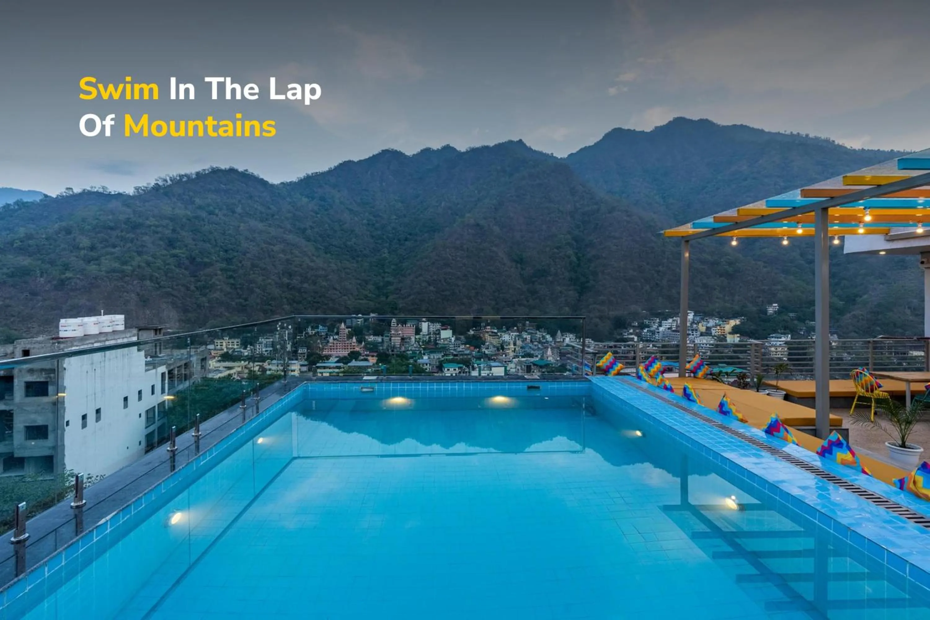 Swimming pool in goSTOPS PLUS Rishikesh Tapovan