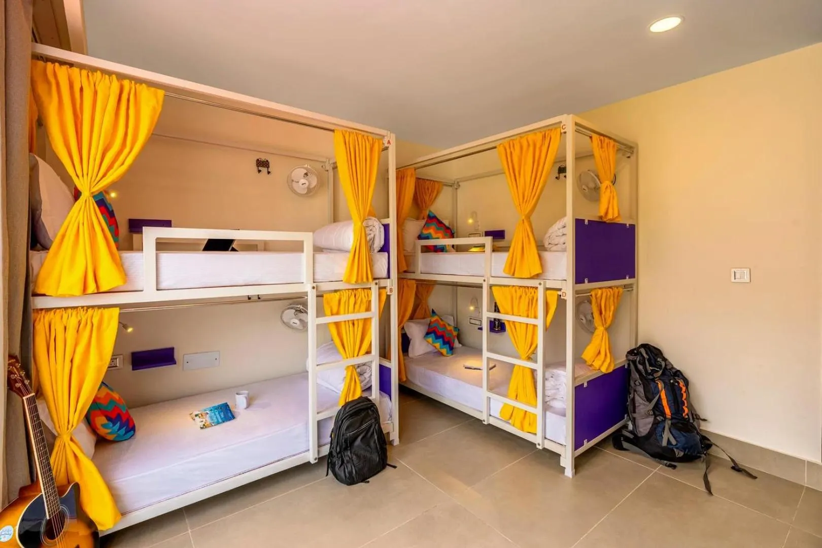 Bed in goSTOPS PLUS Rishikesh Tapovan