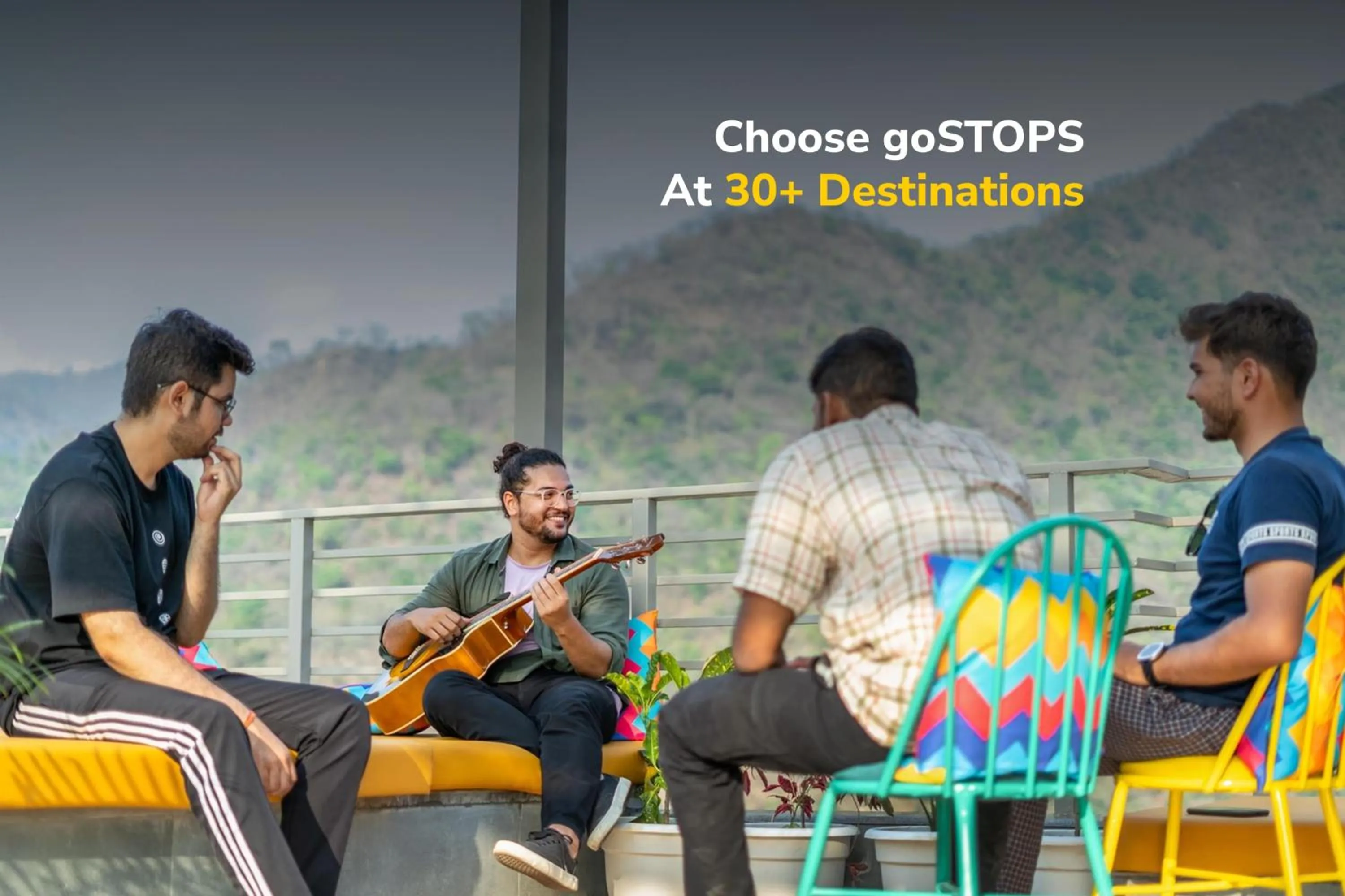 group of guests in goSTOPS PLUS Rishikesh Tapovan