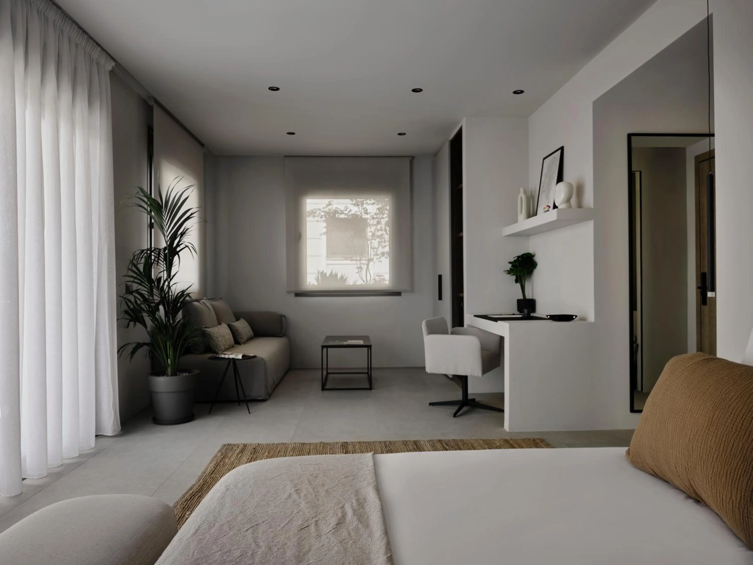 Seating area, Bed in Bond Smart Living Suites