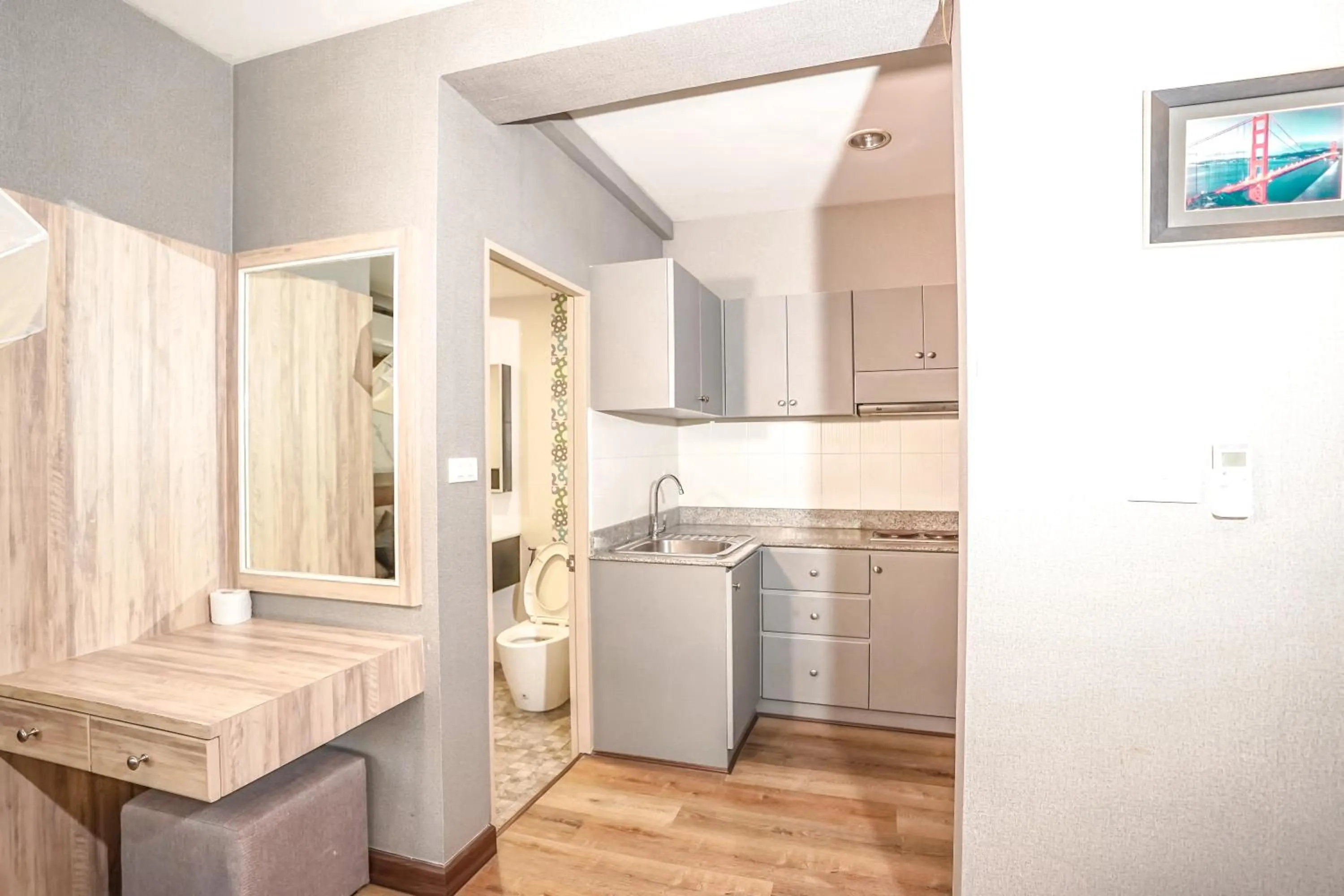 Kitchen or kitchenette in Blue cafe Apartments