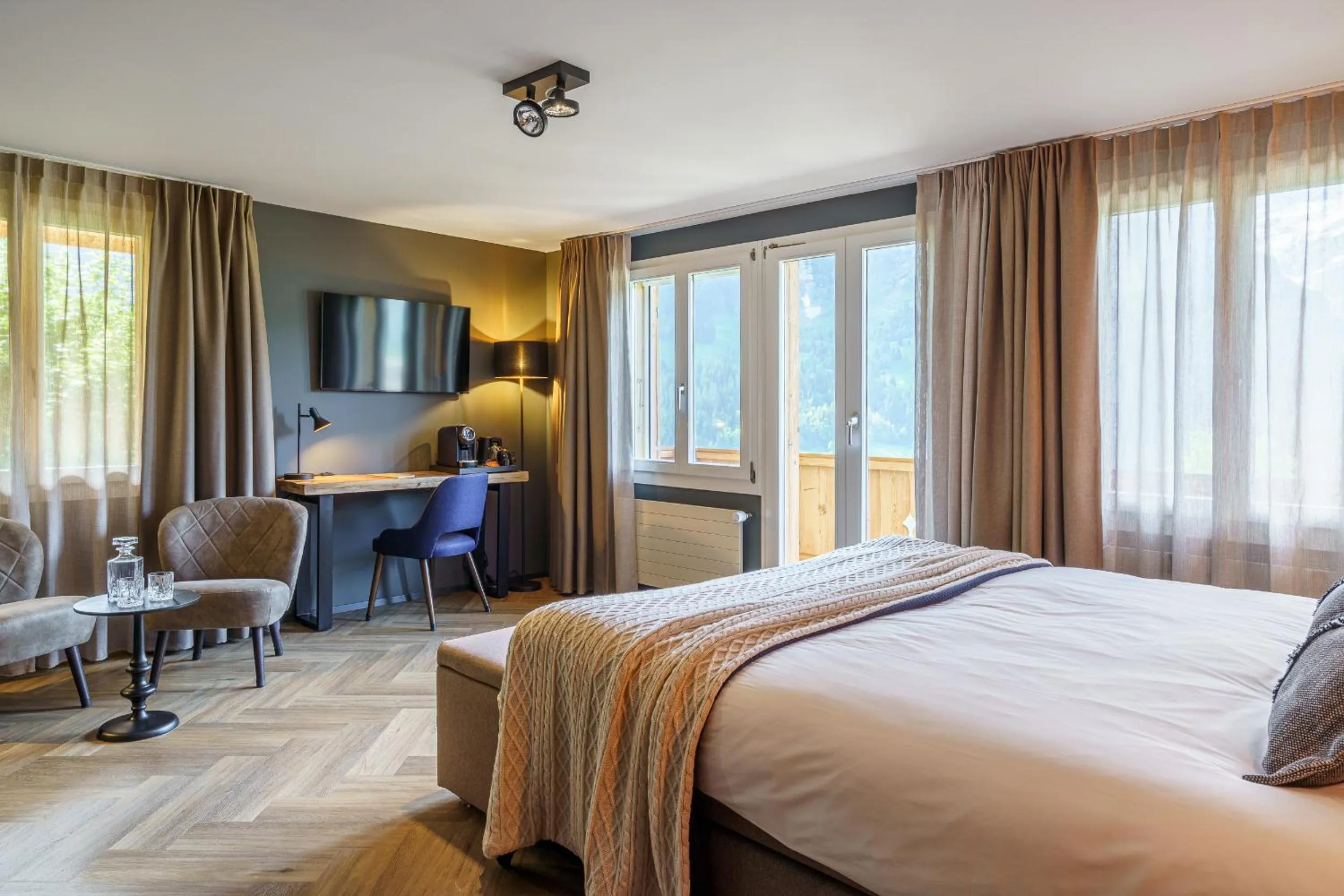 Bedroom, Bed in Boutique Hotel Panorama Grindelwald