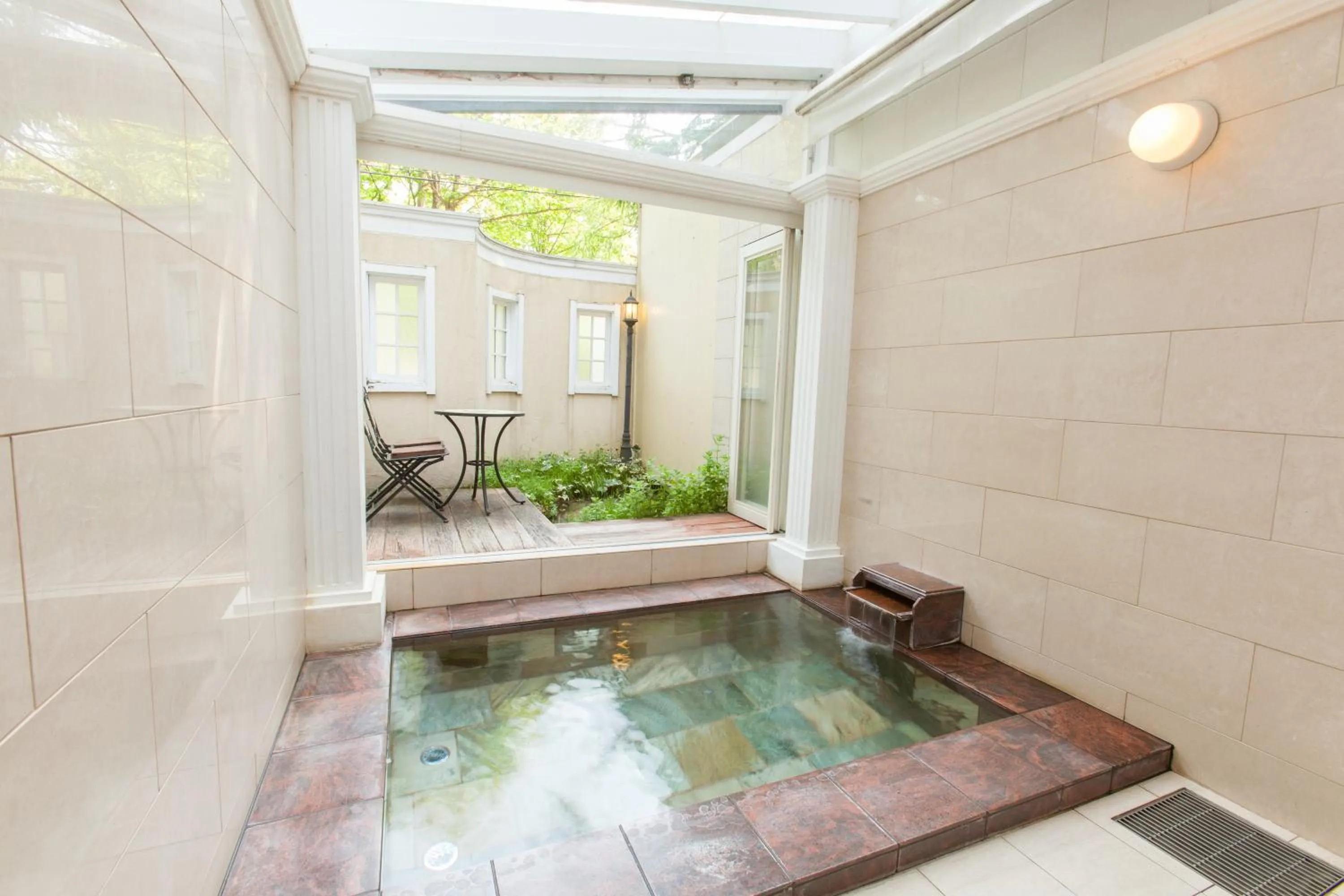 Hot Spring Bath in Restaurant & Hotel Traumerei