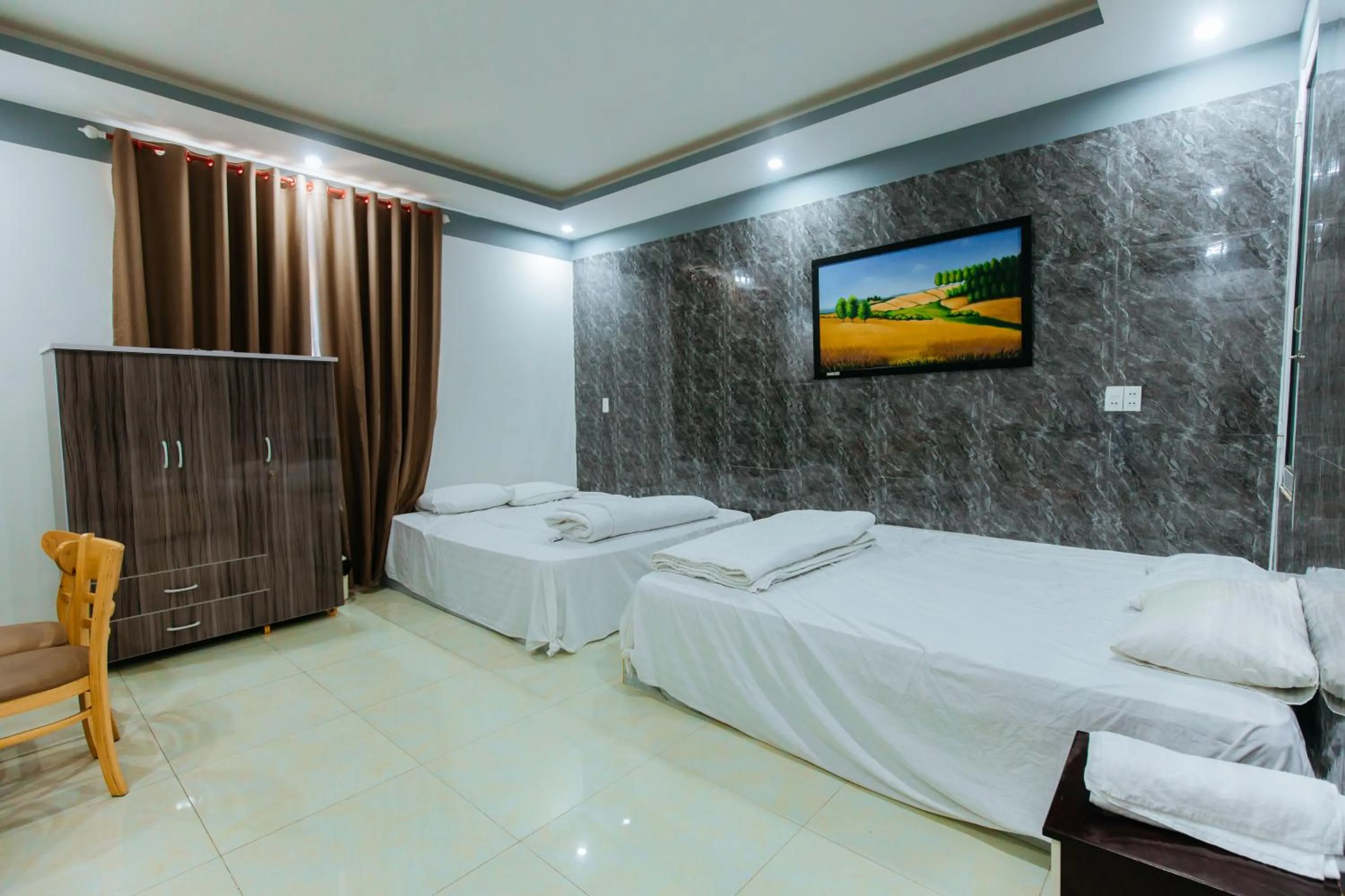 Bed in Hotel Trâm Anh