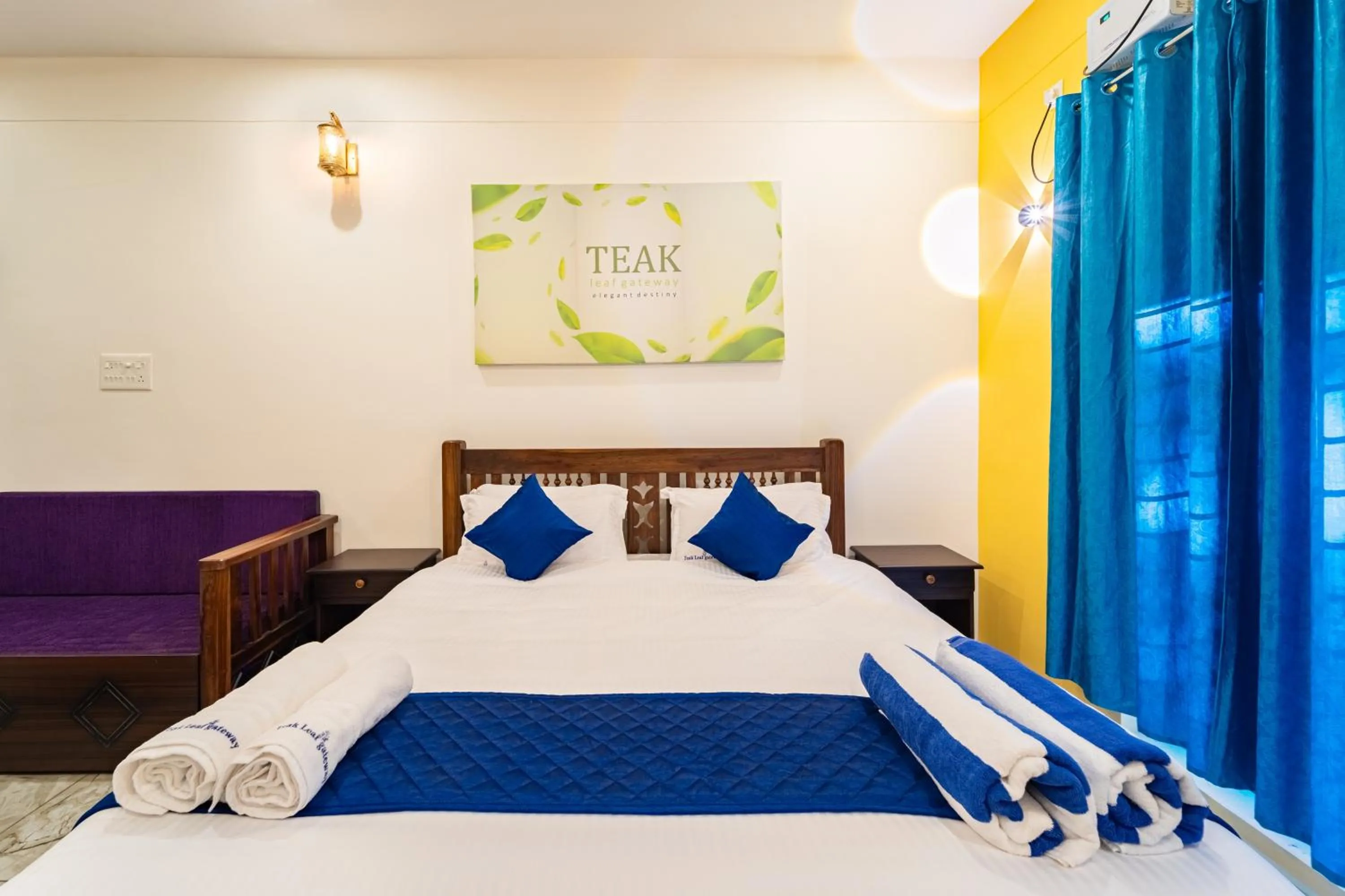 Bed in Teak Leaf Gateway Villa with Swimming Pool Indoor Games