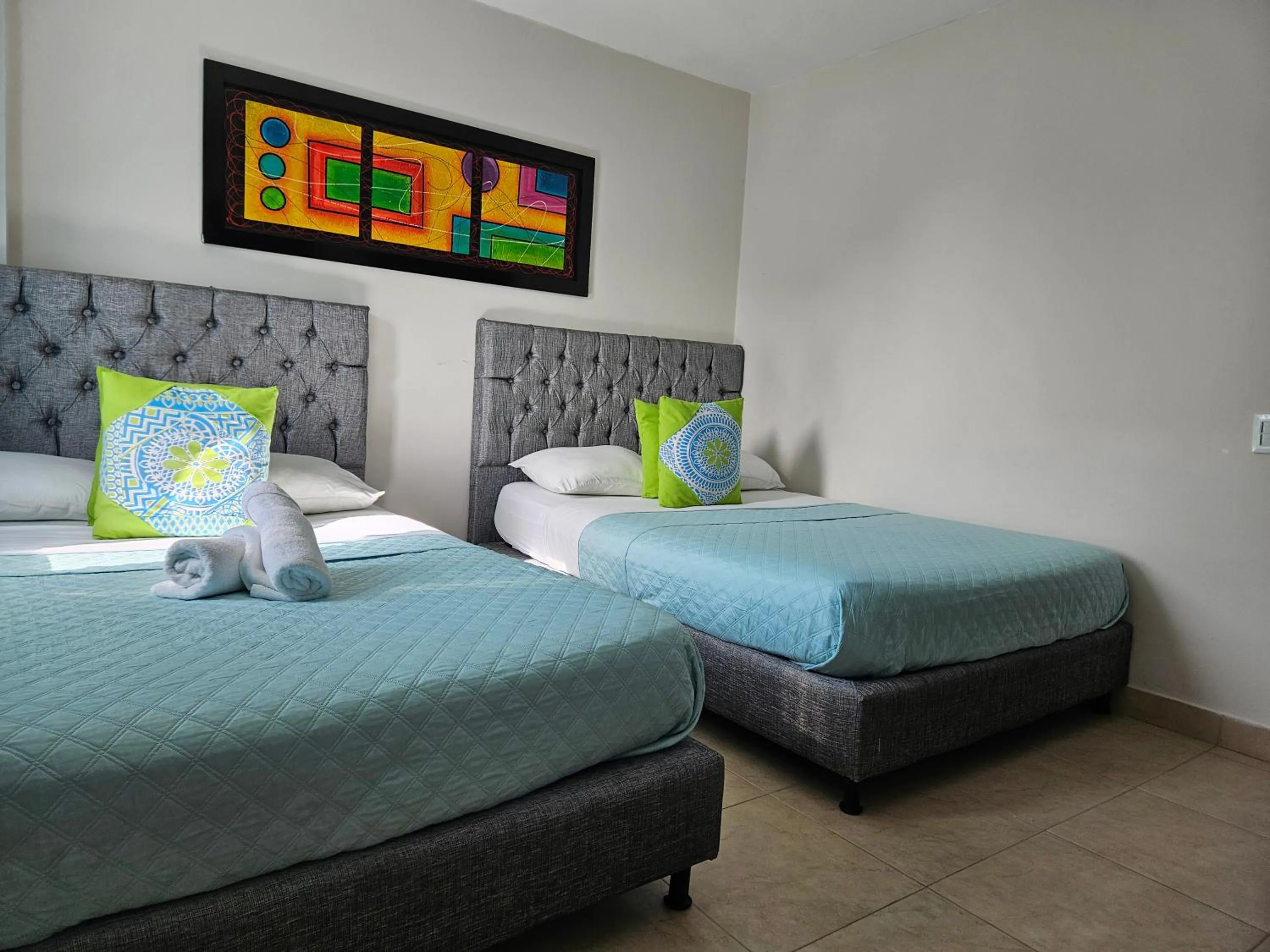 Bed in Caribbean Island Hotel Piso 2