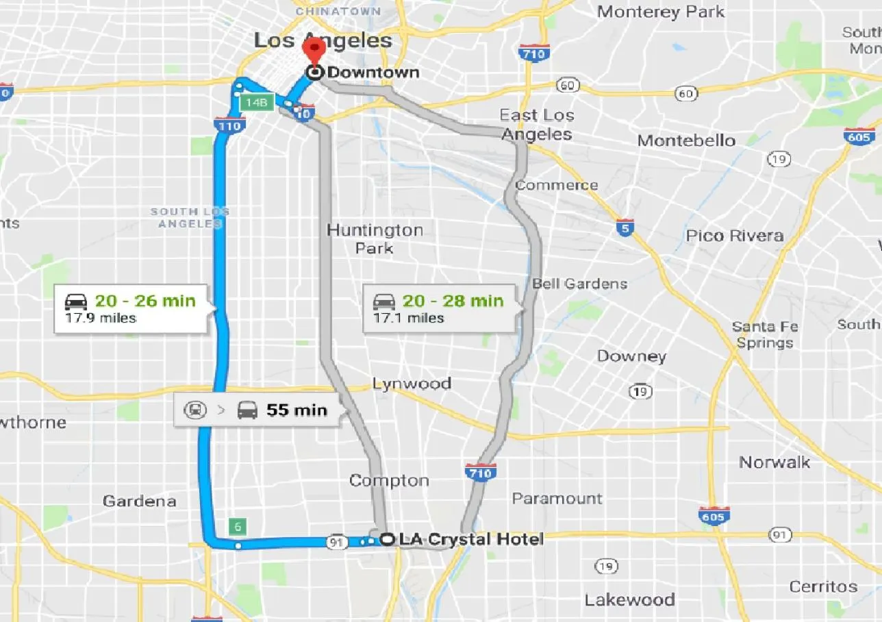 Nearby landmark in LA Crystal Hotel -Los Angeles-Long Beach Area