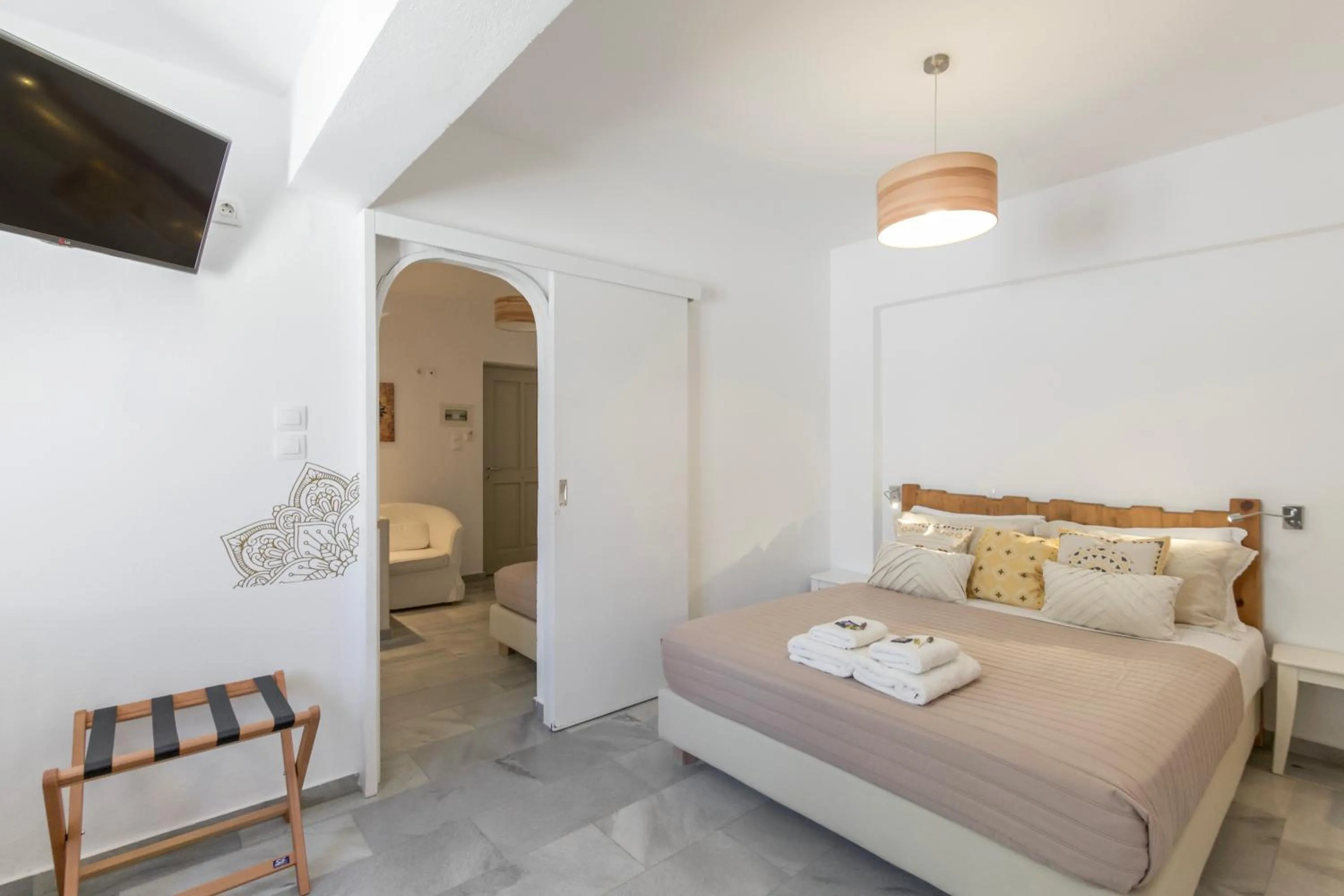 Bed in Margarita Studios Ambelas