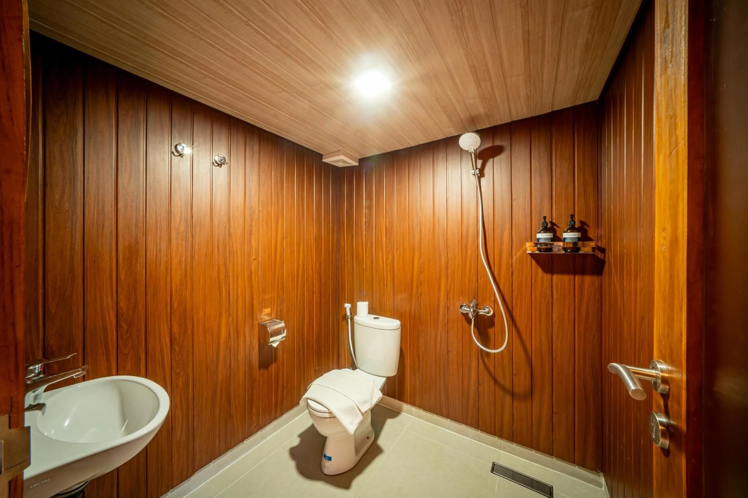 Bathroom in The Dewi Eco Bamboo Villa