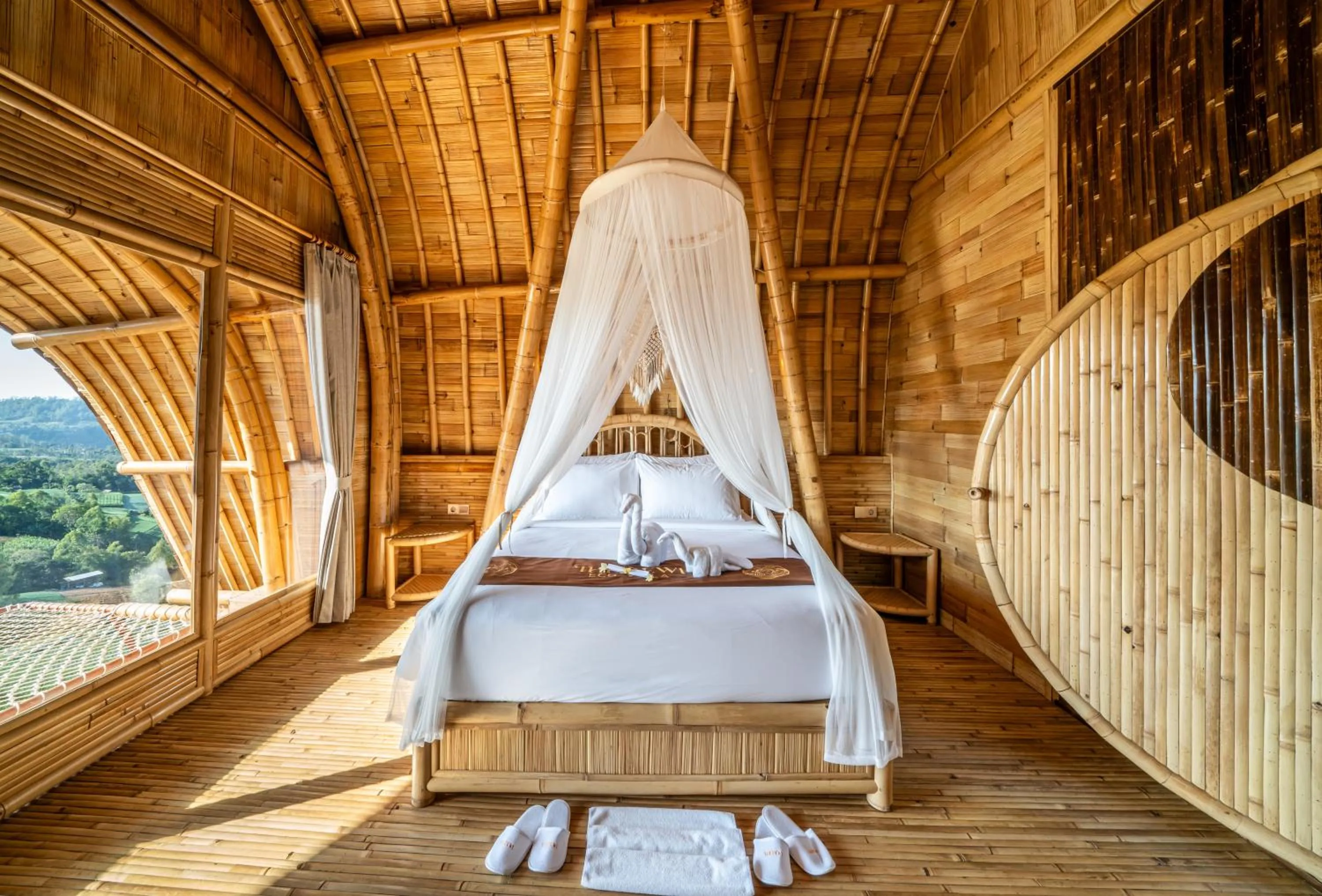 Bedroom, Bed in The Dewi Eco Bamboo Villa