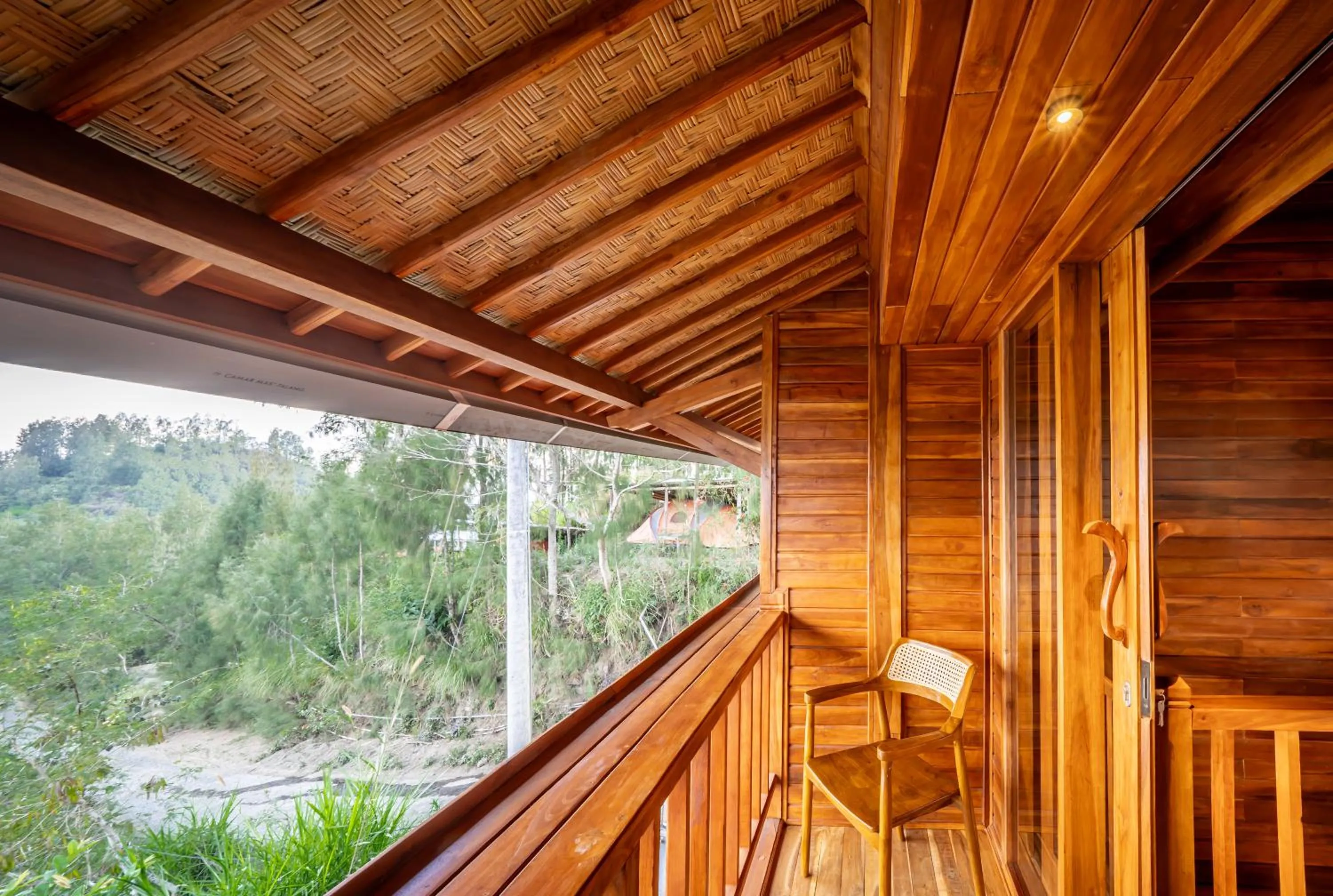 Balcony/Terrace in The Dewi Eco Bamboo Villa
