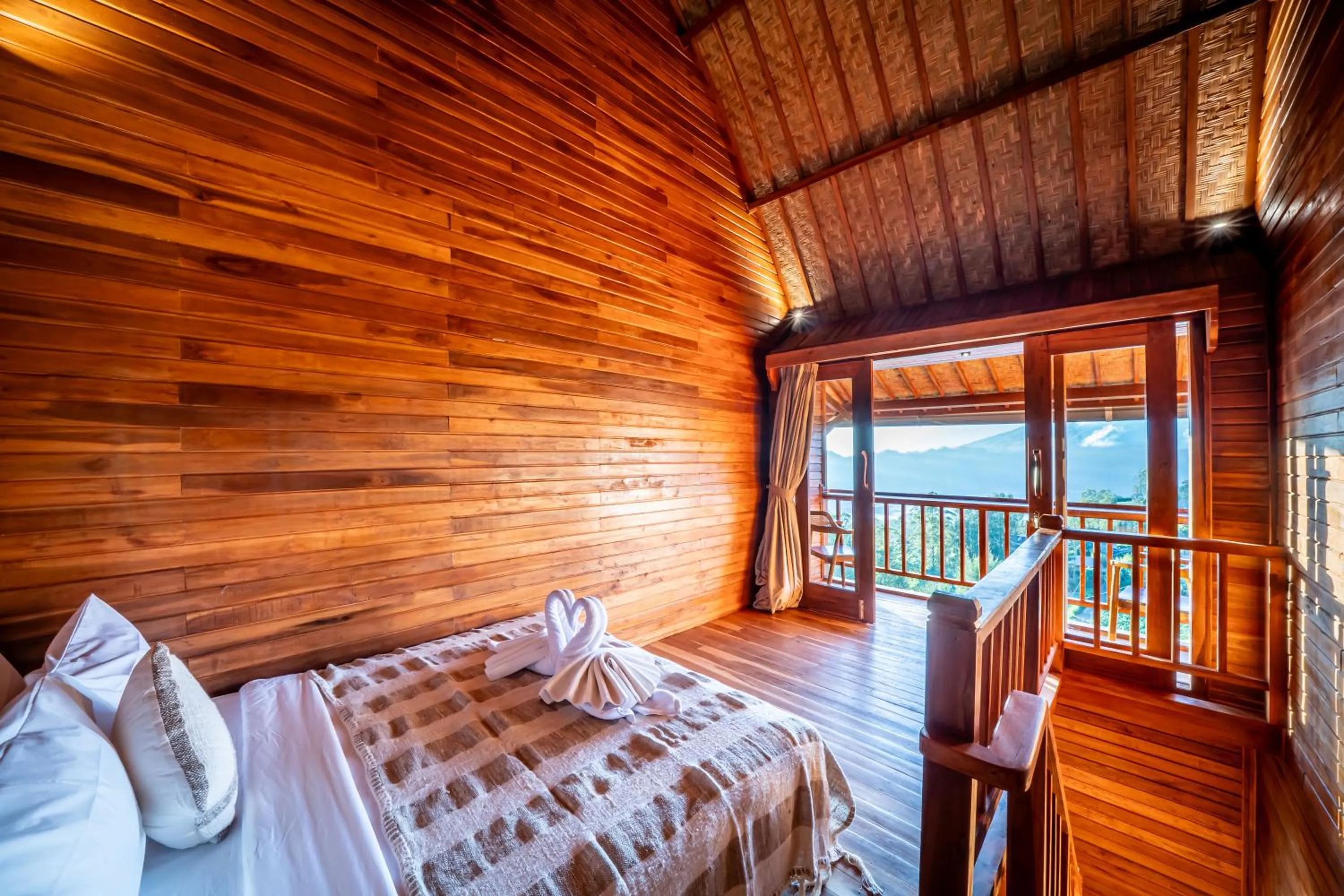 Bedroom, Bed in The Dewi Eco Bamboo Villa