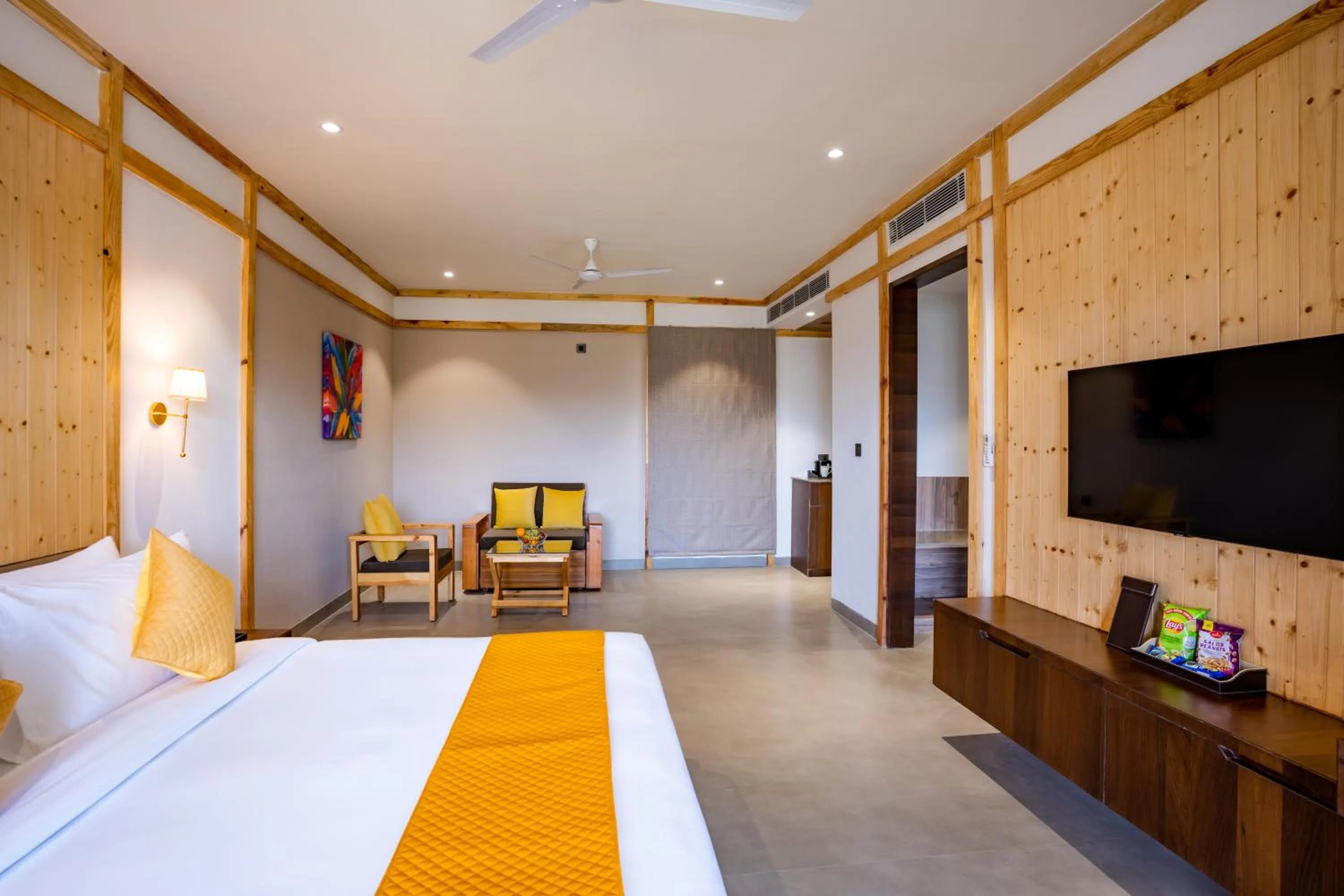 Bed in Shervani Pebbles & Pines Resort & Spa, Corbett