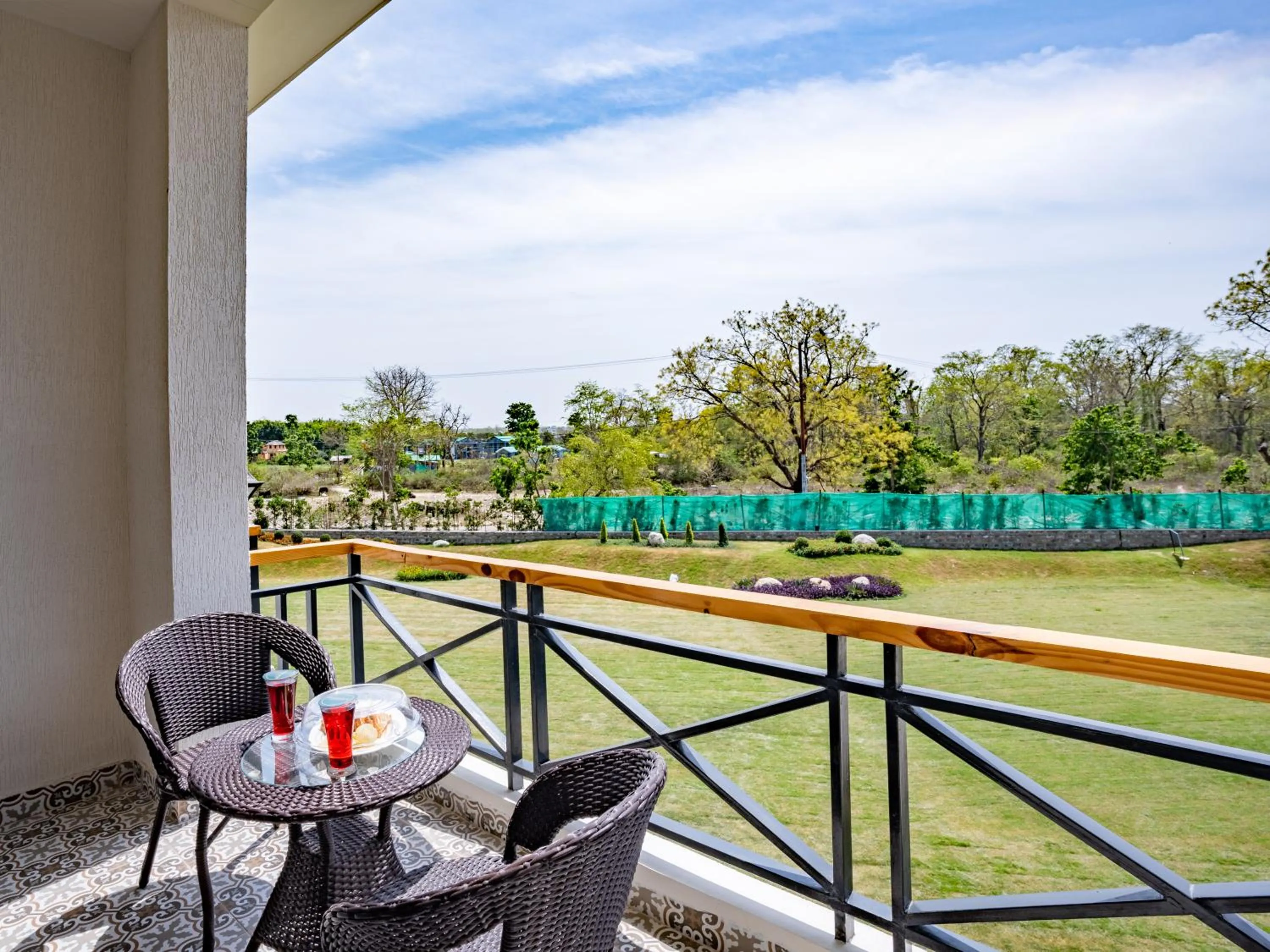 Balcony/Terrace in Shervani Pebbles & Pines Resort & Spa, Corbett
