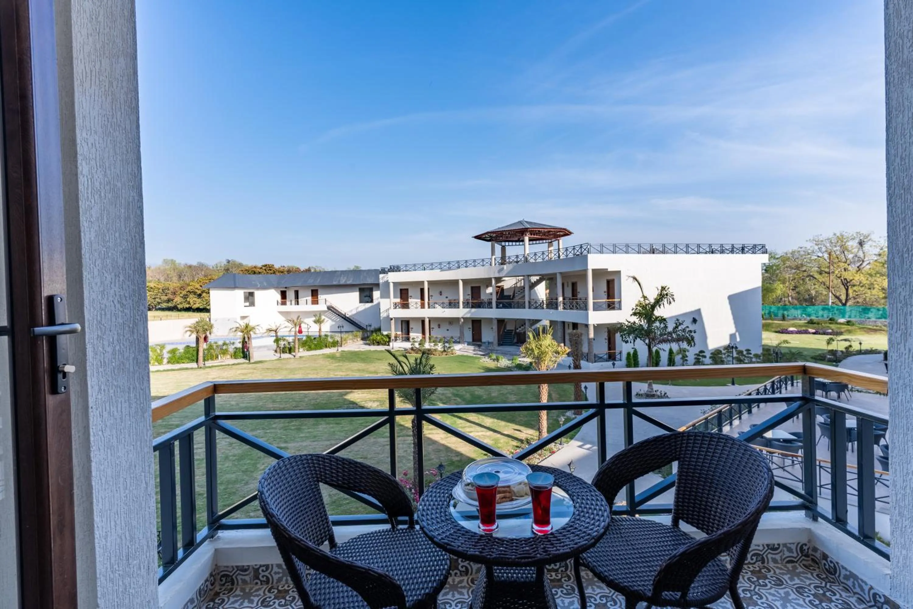 Balcony/Terrace in Shervani Pebbles & Pines Resort & Spa, Corbett