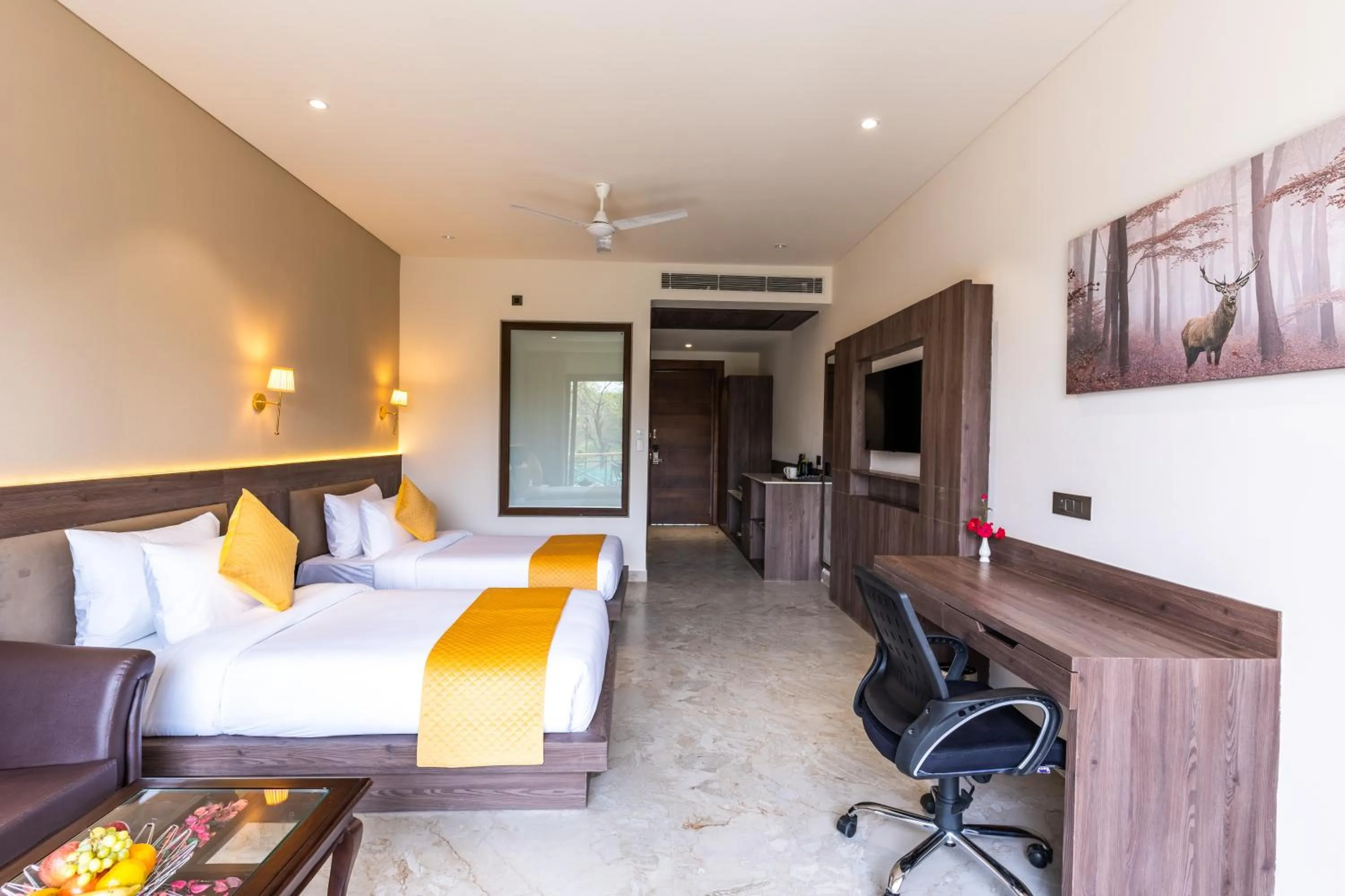 Bed in Shervani Pebbles & Pines Resort & Spa, Corbett