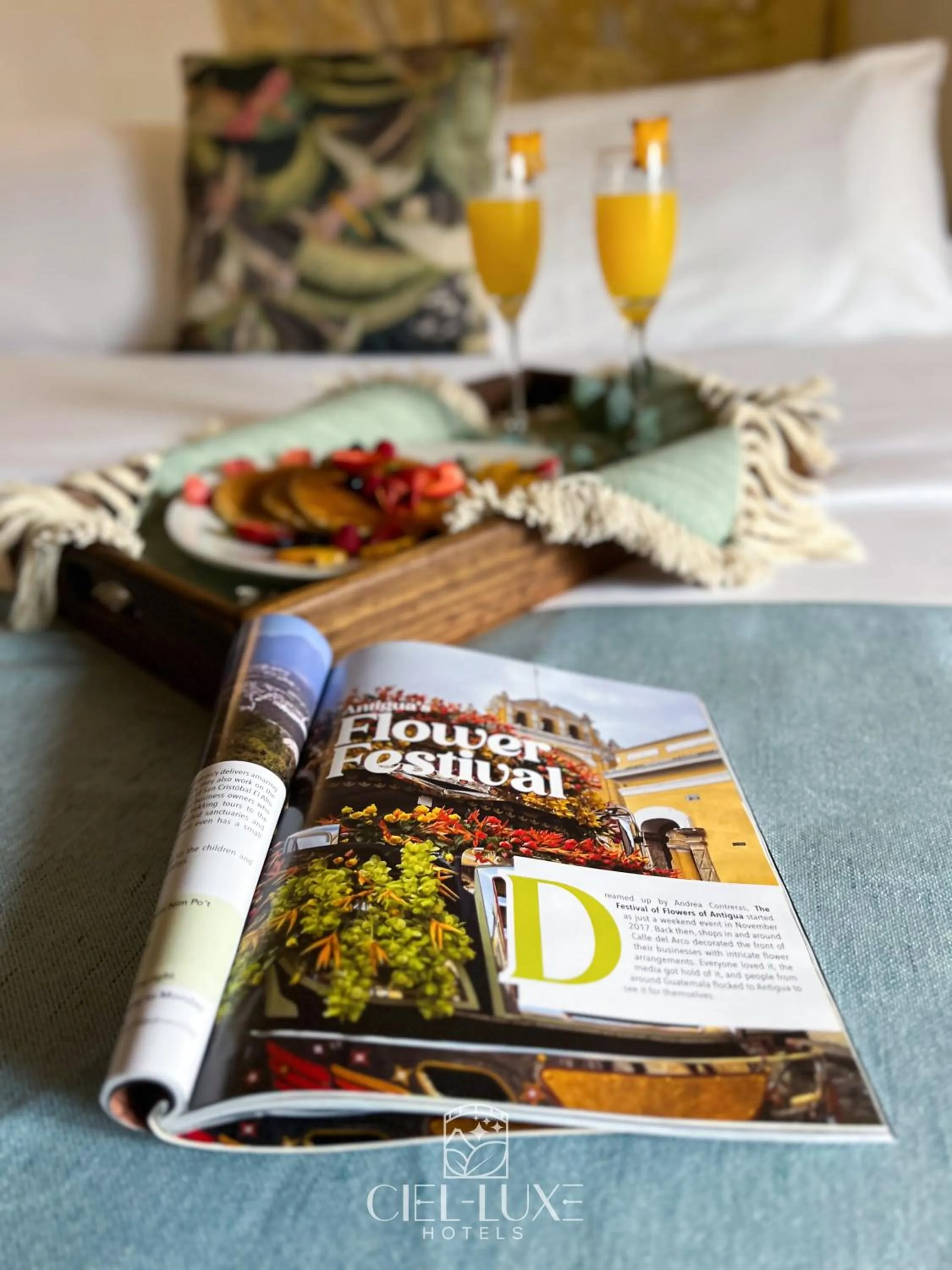 Bed in Ciel Luxe Hotels Antigua Guatemala