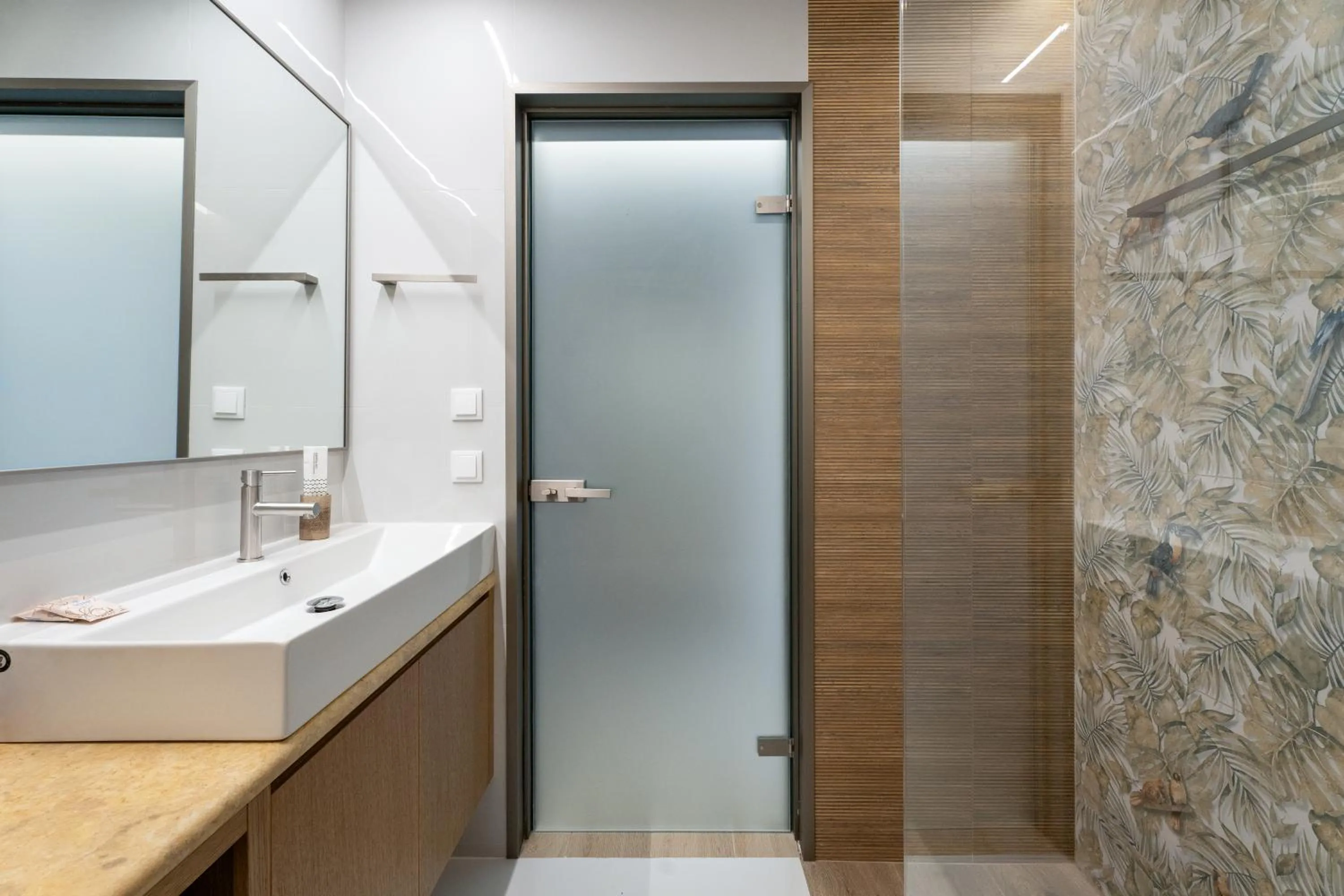 Shower in Ennea Muses Rooms and Suites