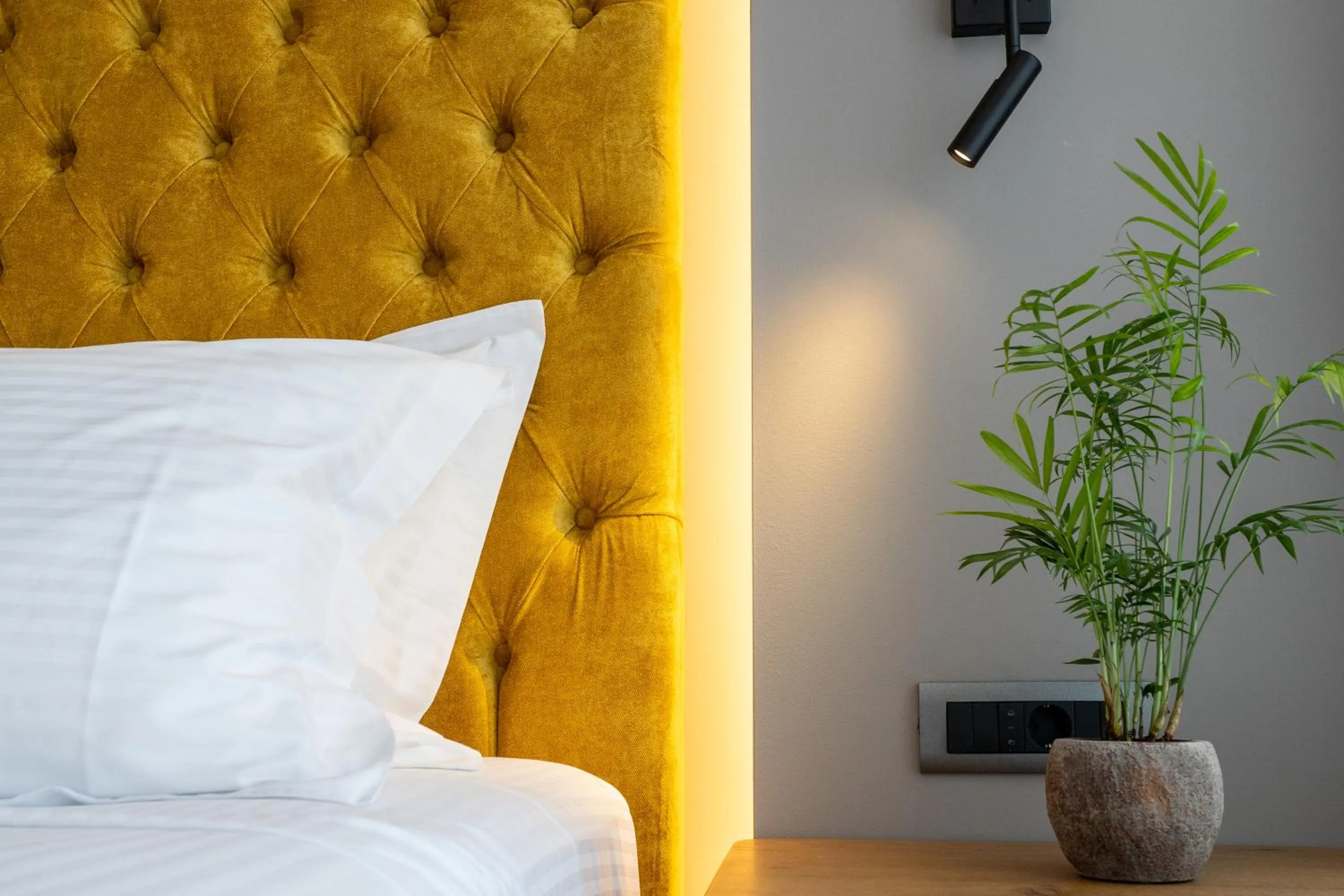 Decorative detail, Bed in Ennea Muses Rooms and Suites