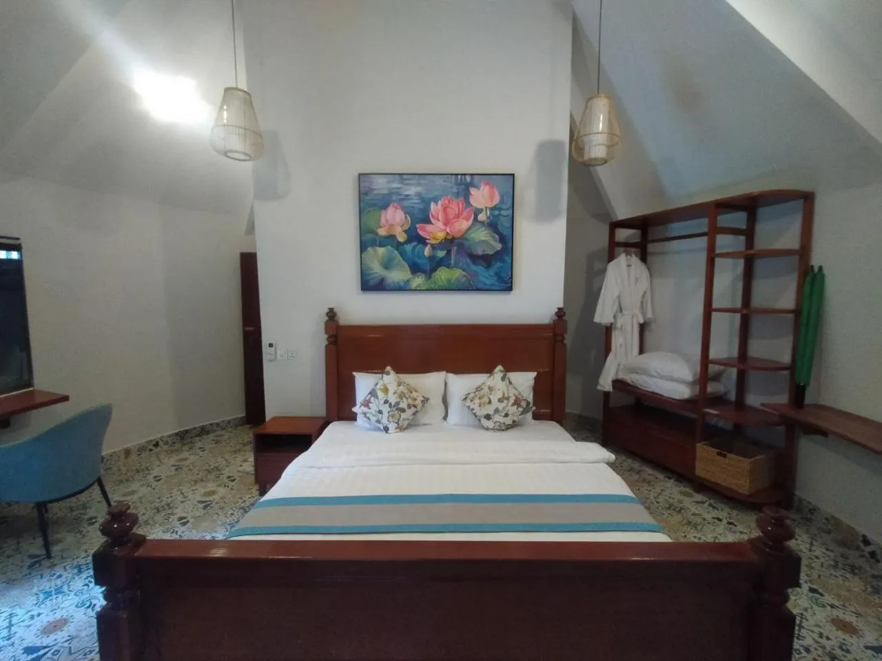 Bed in Ganesha Kampot Resort