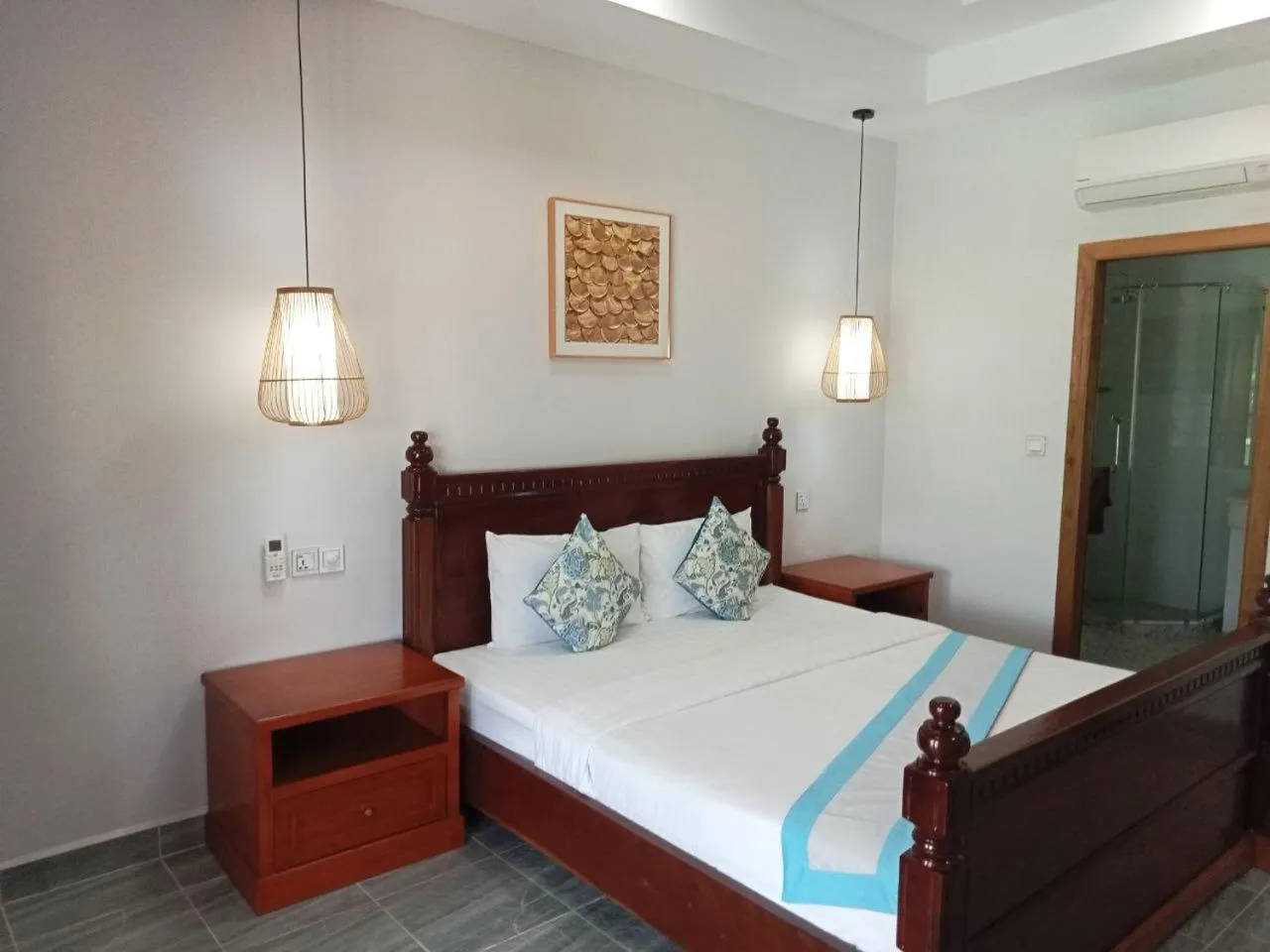 Bed in Ganesha Kampot Resort