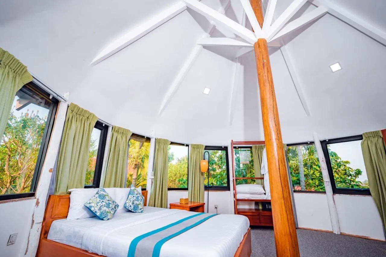 Bed in Ganesha Kampot Resort