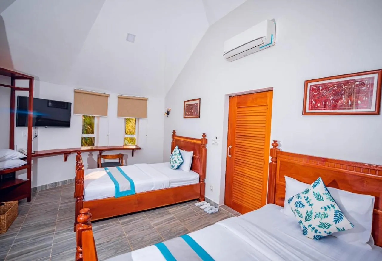 Bed in Ganesha Kampot Resort