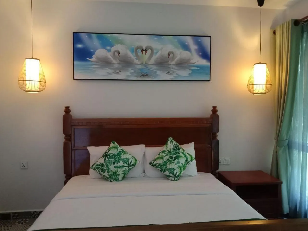 Bed in Ganesha Kampot Resort