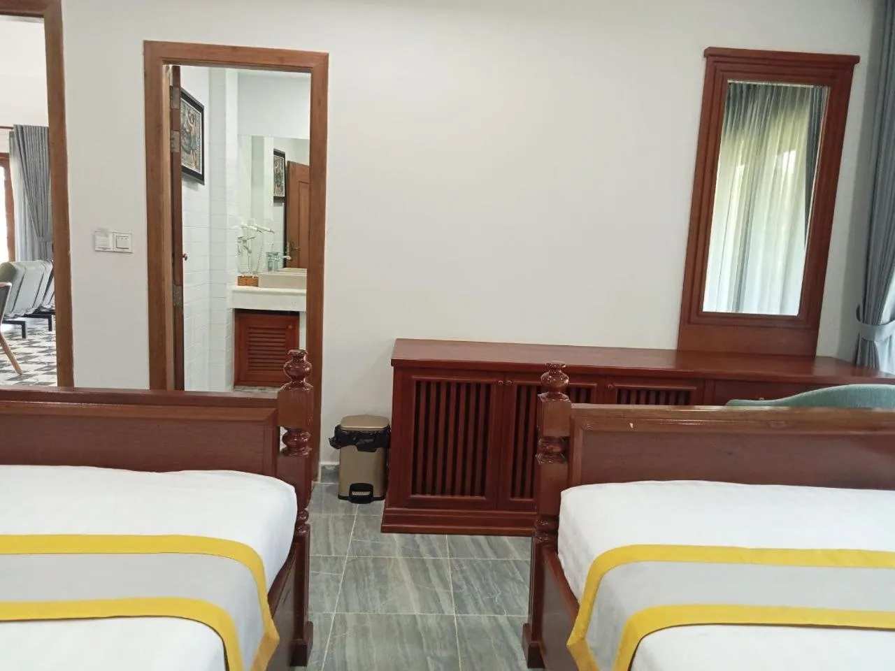 Bed in Ganesha Kampot Resort