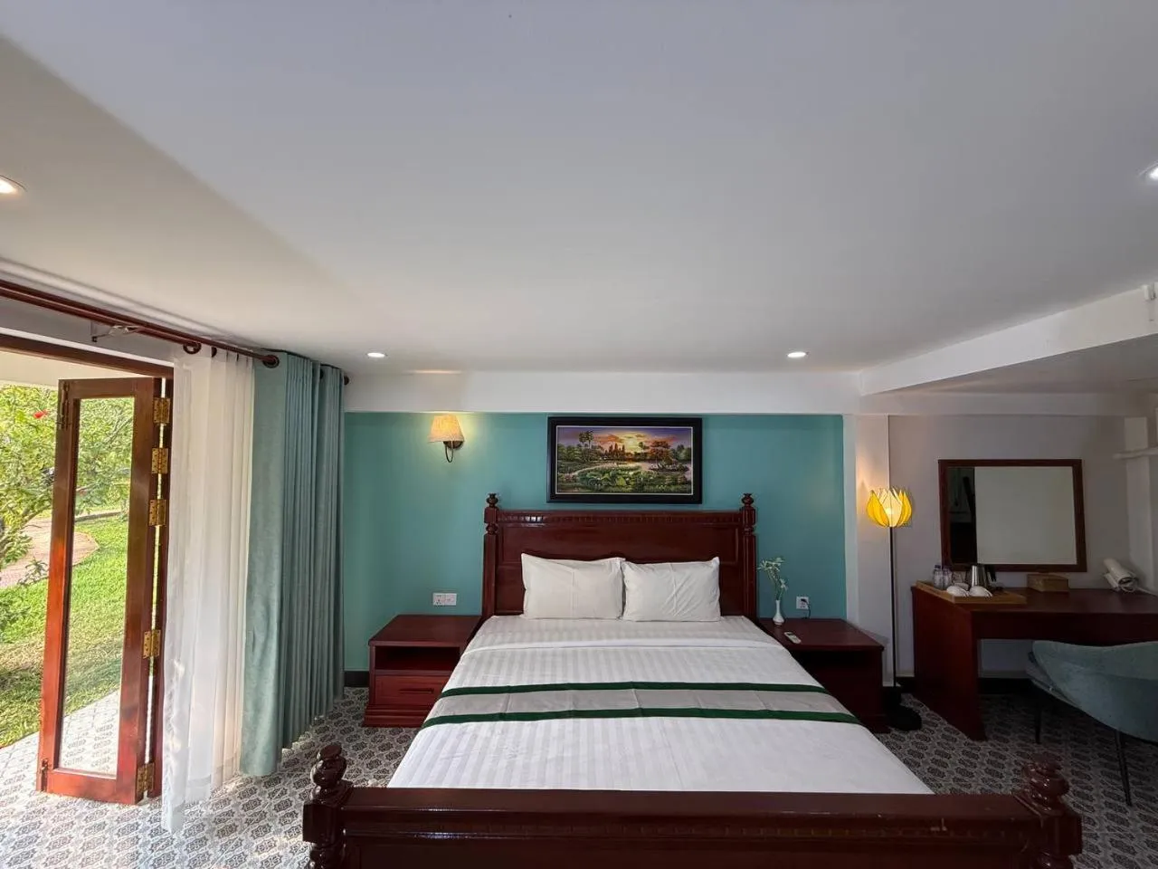 Bed in Ganesha Kampot Resort