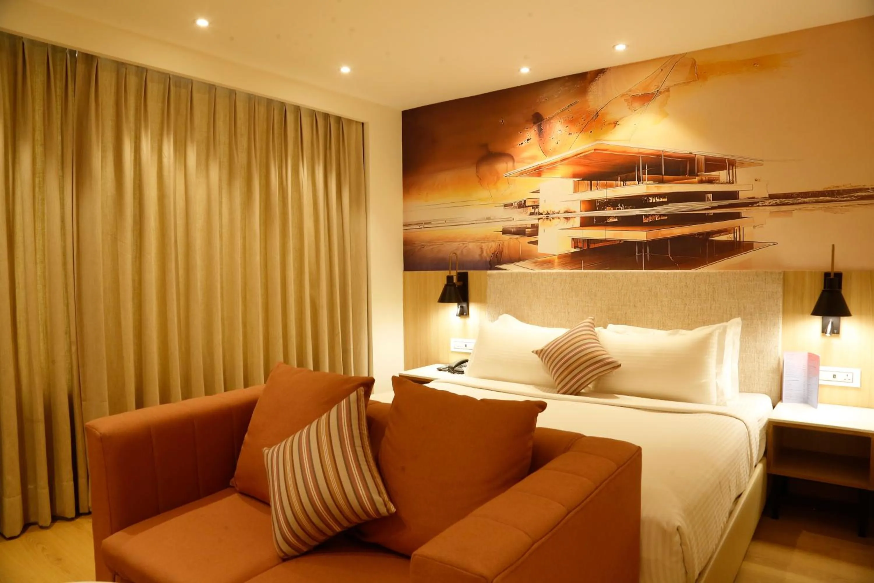 Bedroom, Bed in Tulip Inn Zirakpur