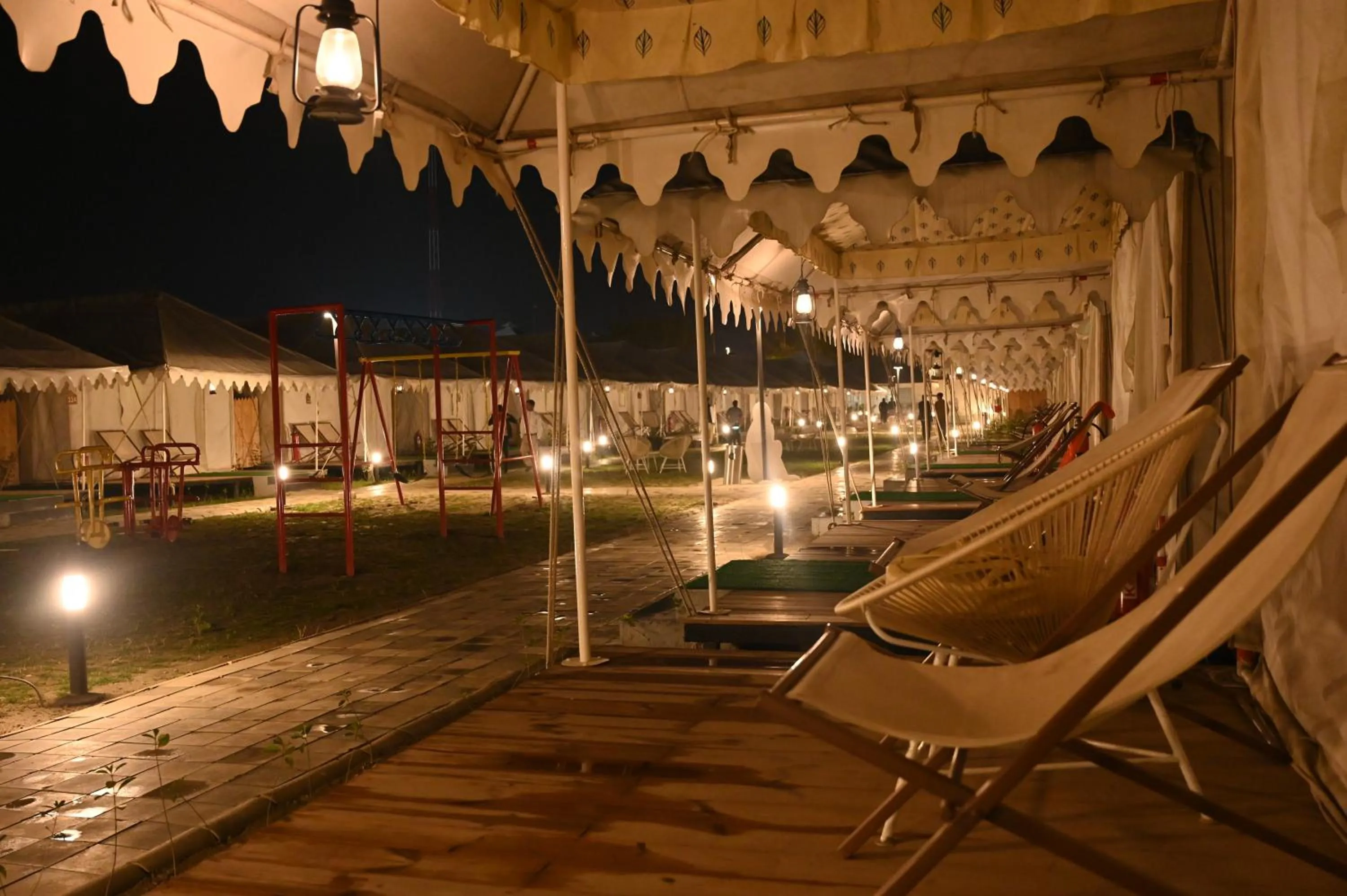 Night in Praveg Tent City Saryu Ayodhya