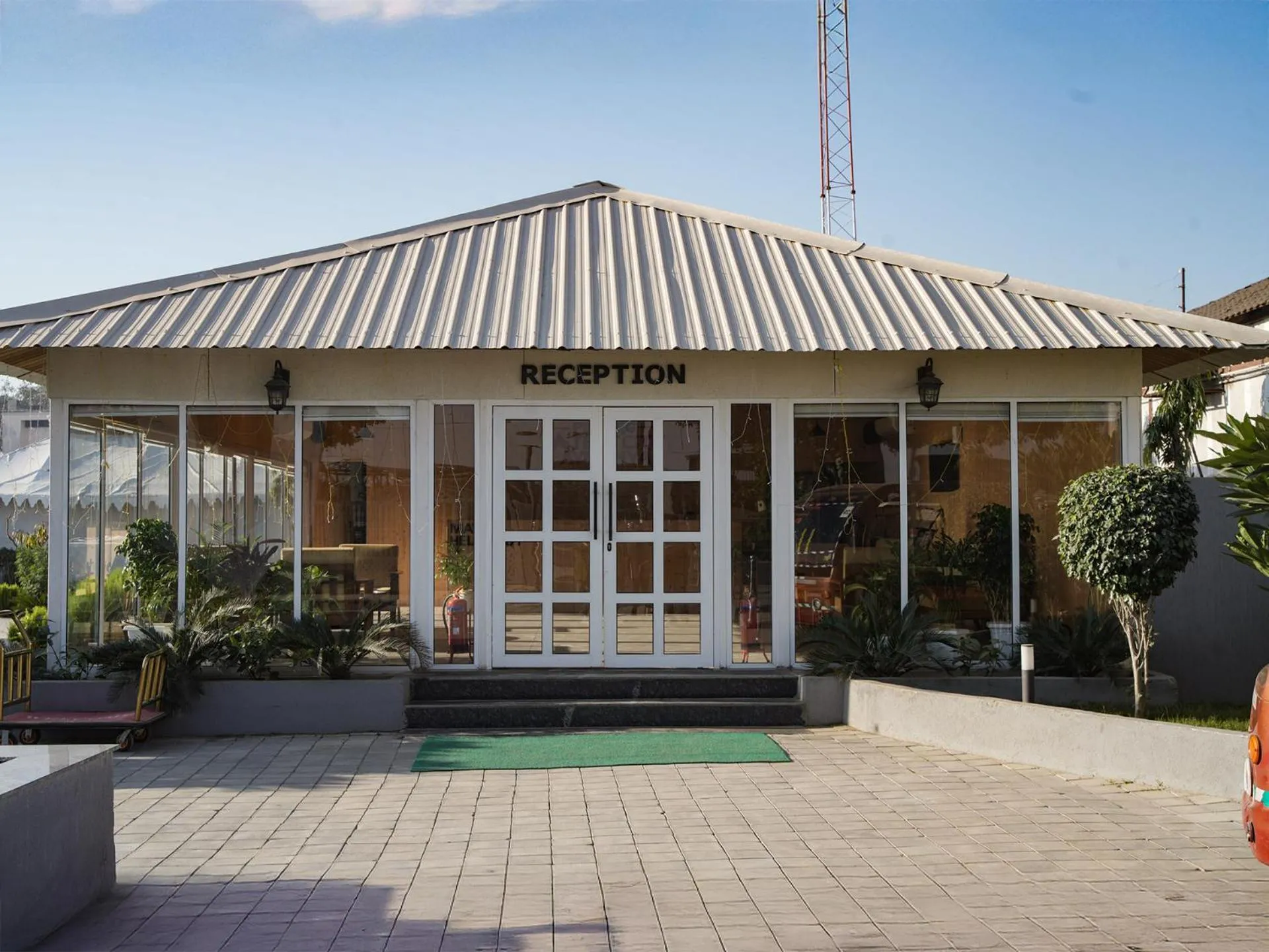 Lobby or reception in Praveg Tent City Saryu Ayodhya