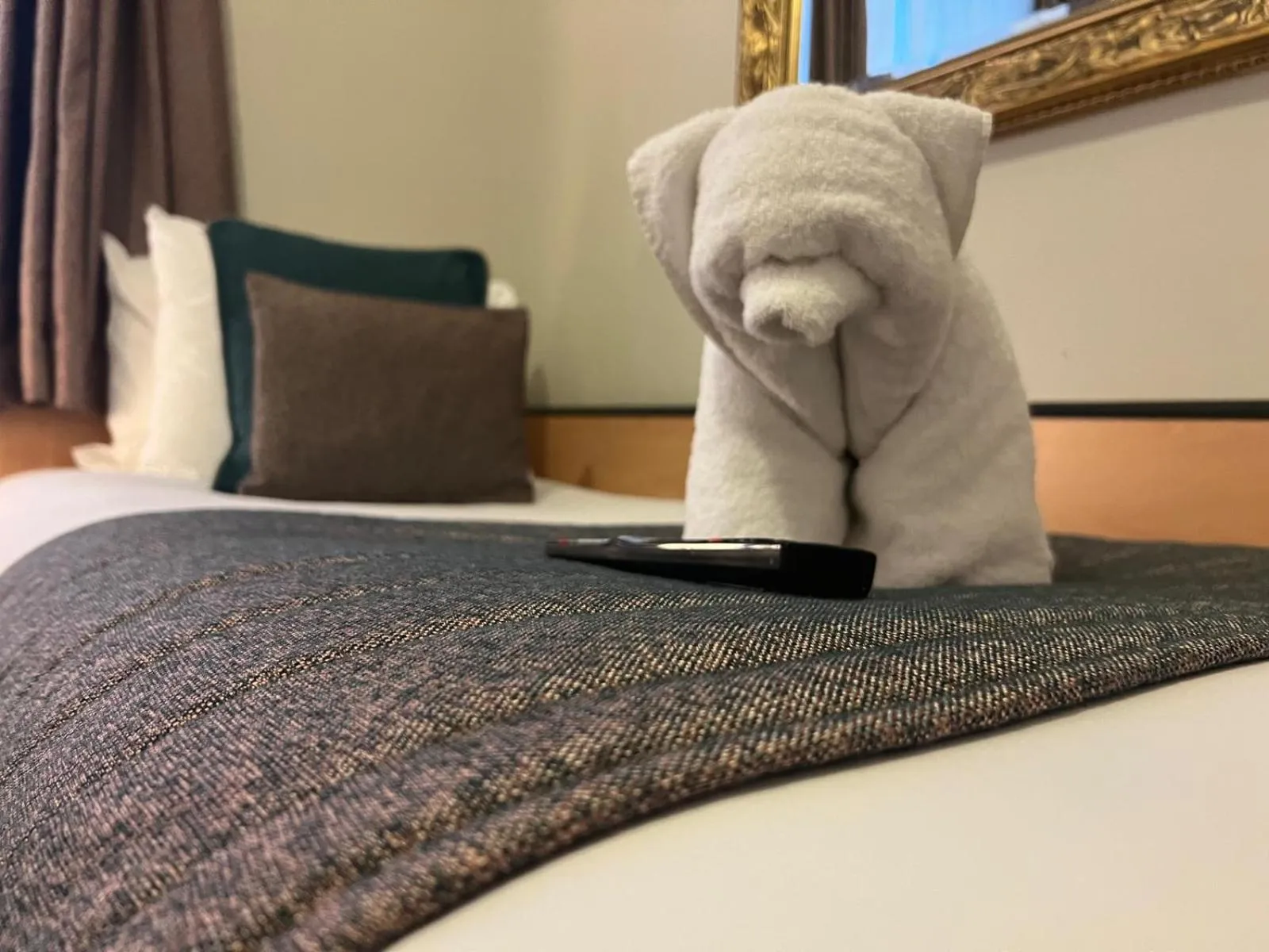 Bed in Tudor Court Hotel