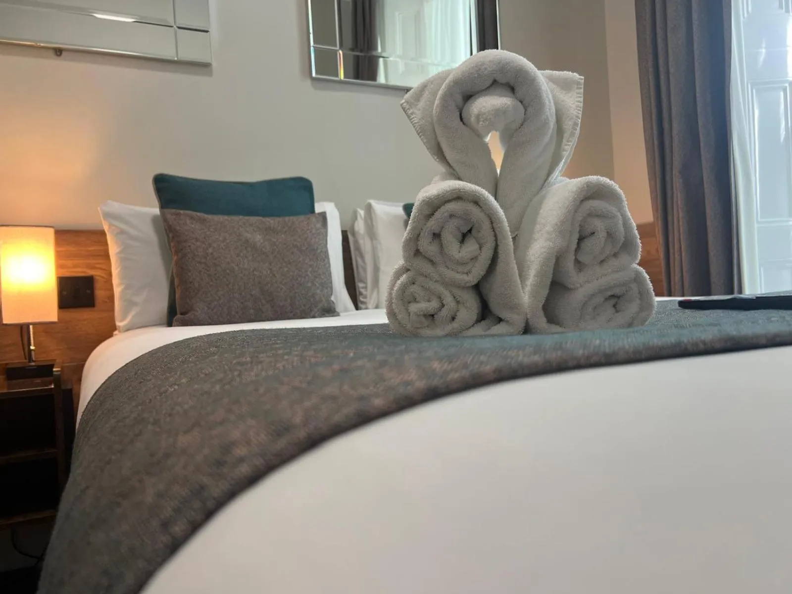 Bed in Tudor Court Hotel