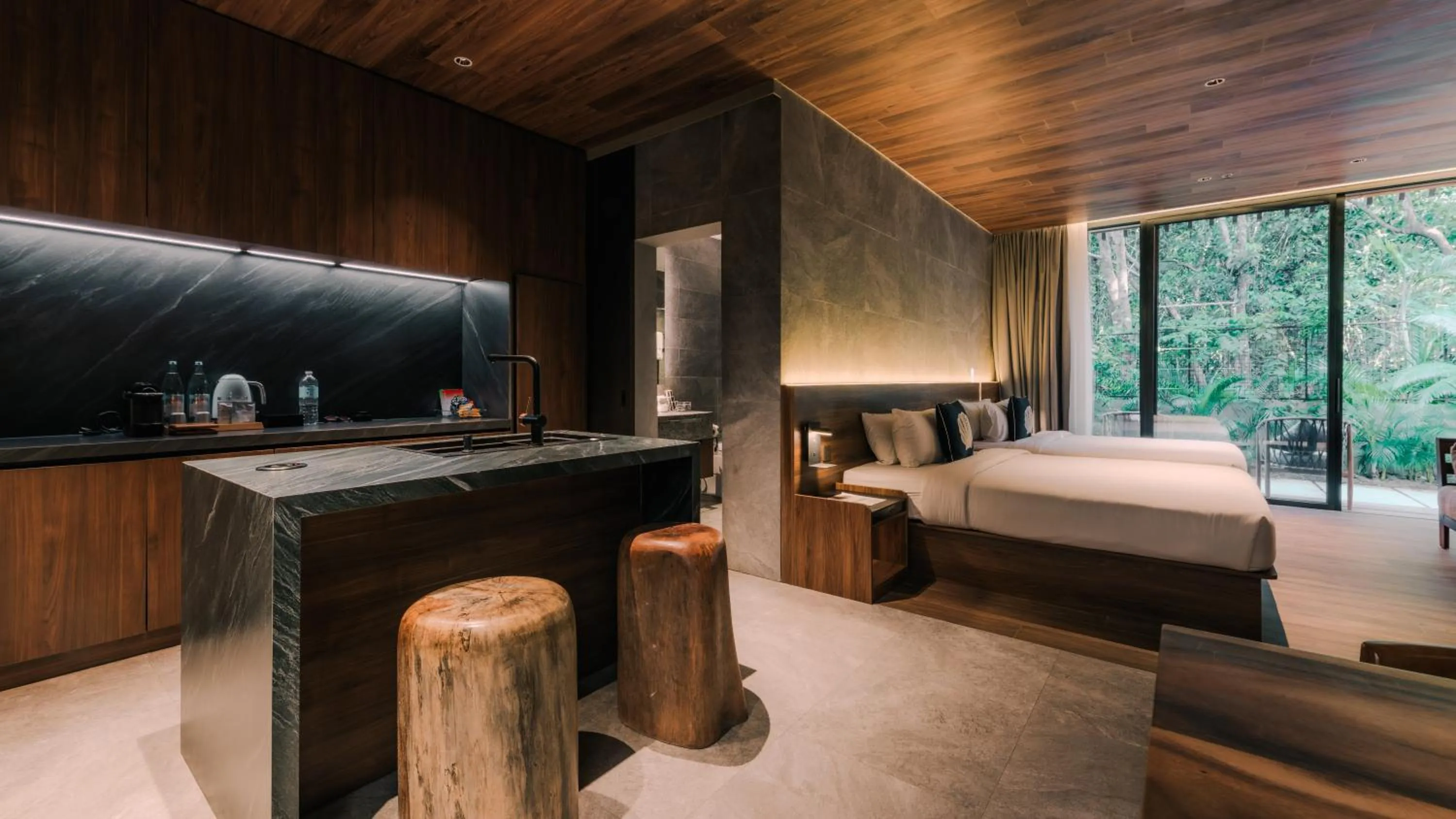 Kitchen or kitchenette, Bed in Piece Lio from Japan Managed by H Hospitality Group