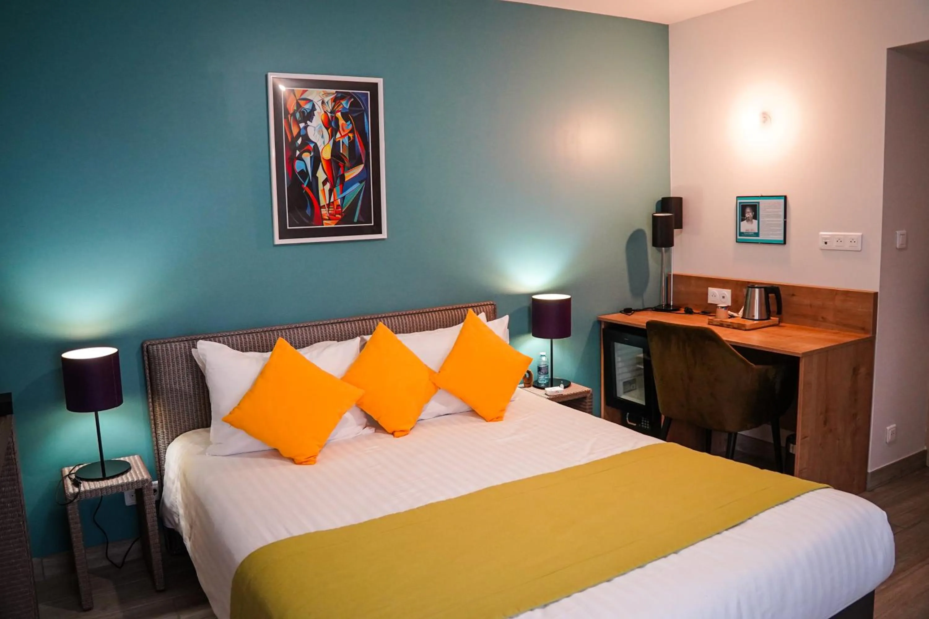 Bed in Hôtel de la Croix Blanche