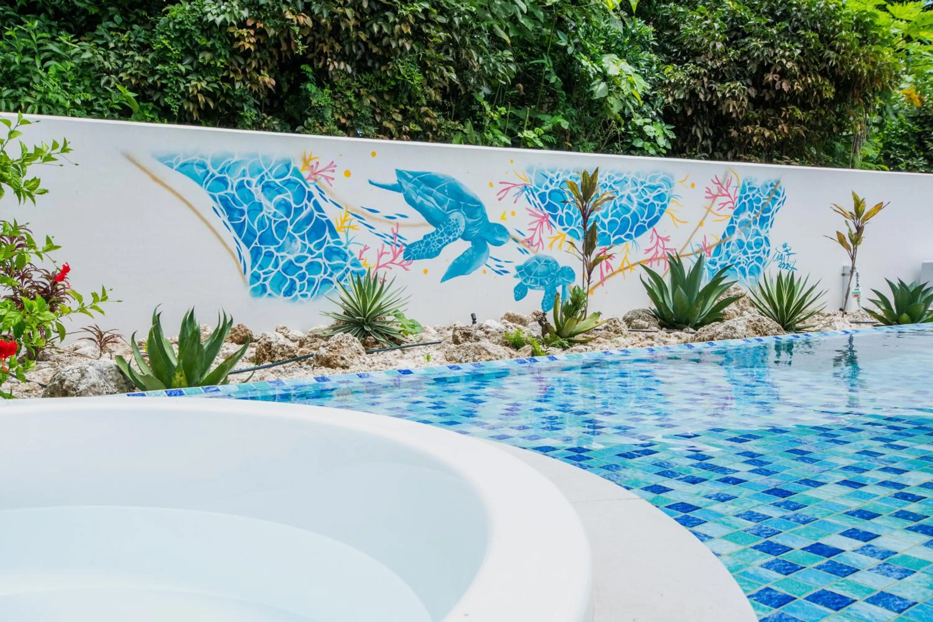 Pool view in pool villa Sanrriott Okinawa Motobu