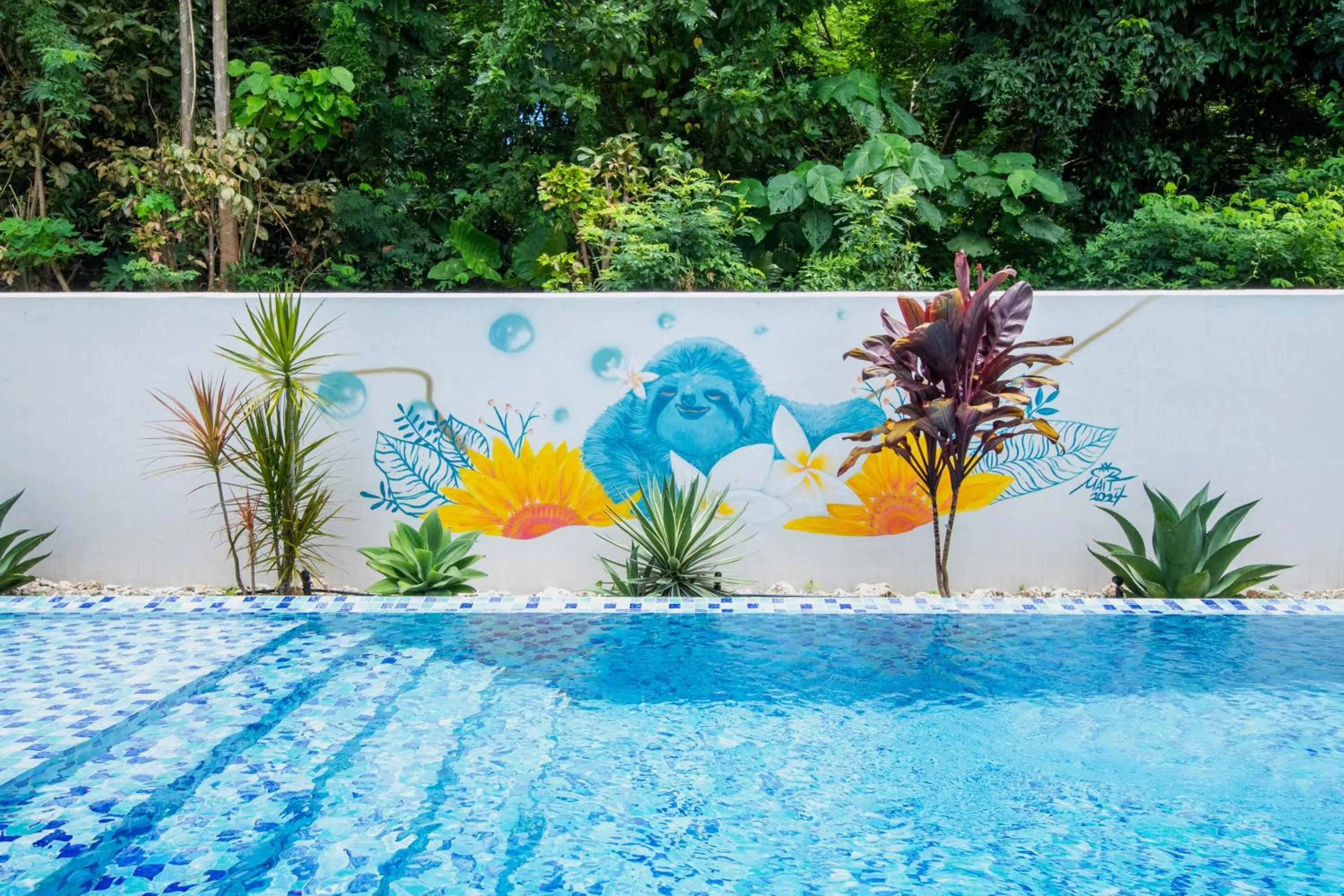 Pool view in pool villa Sanrriott Okinawa Motobu